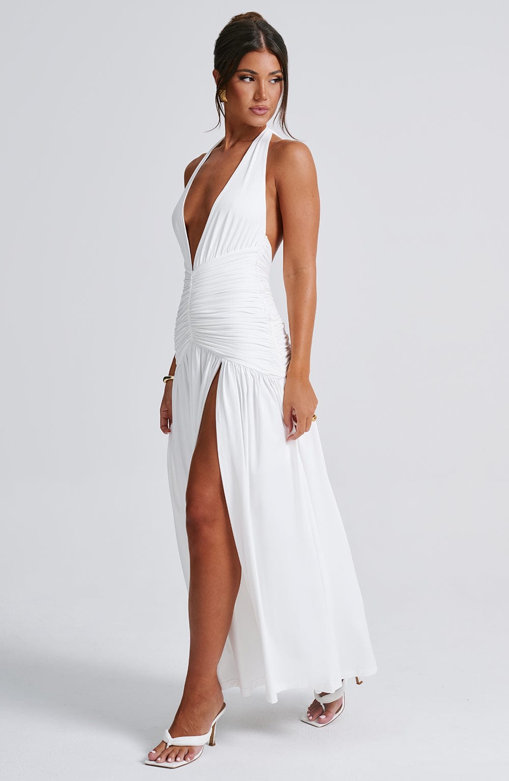 Oriari Maxi Dress in White by Clandour, product photo 12