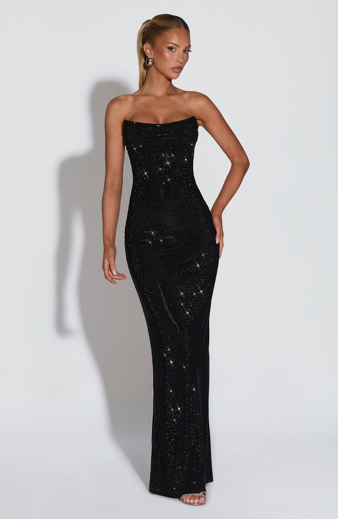 Oriavieve Maxi Dress in Black by Clandour, product photo 1