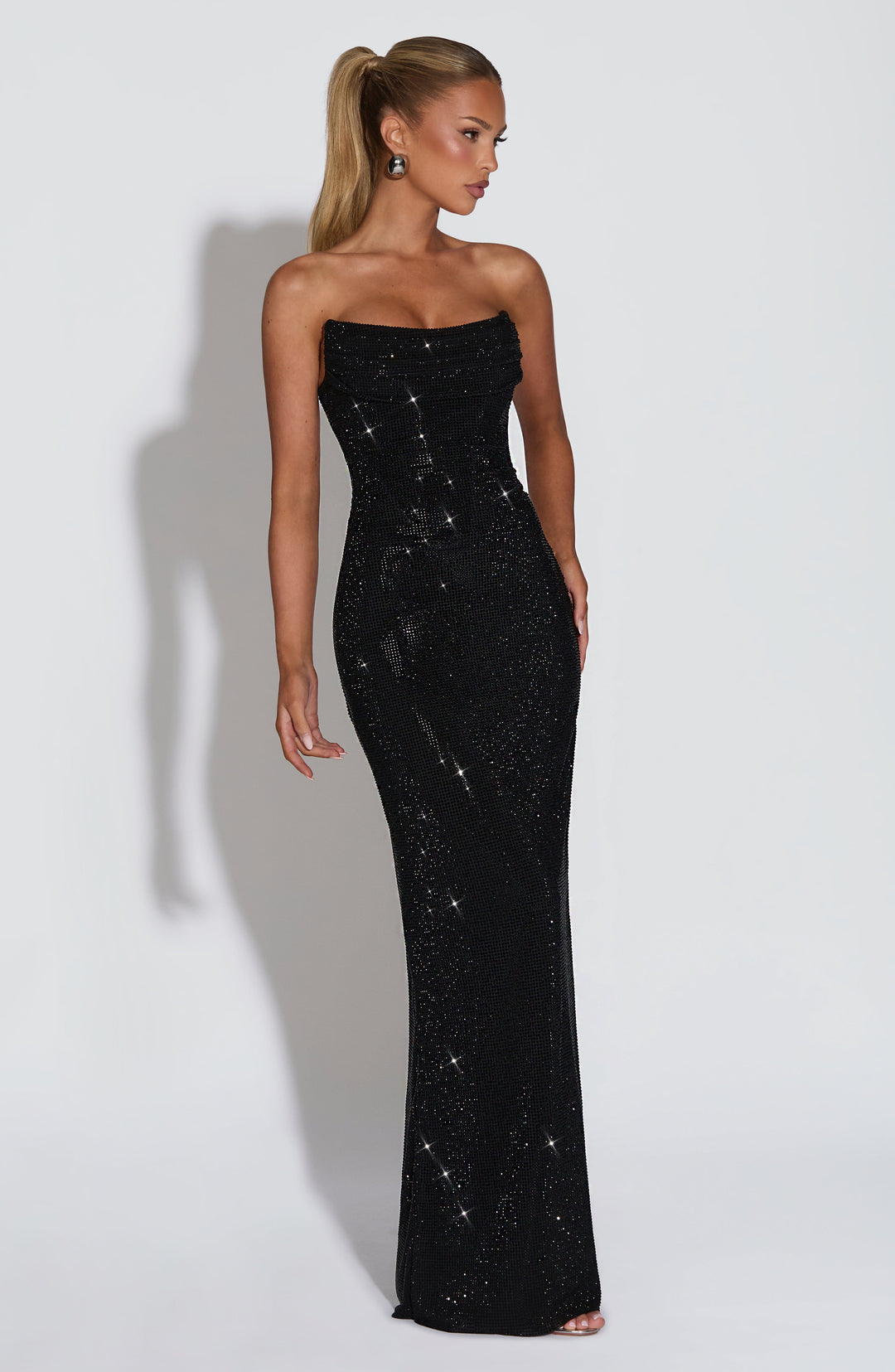 Oriavieve Maxi Dress in Black by Clandour, product photo 4