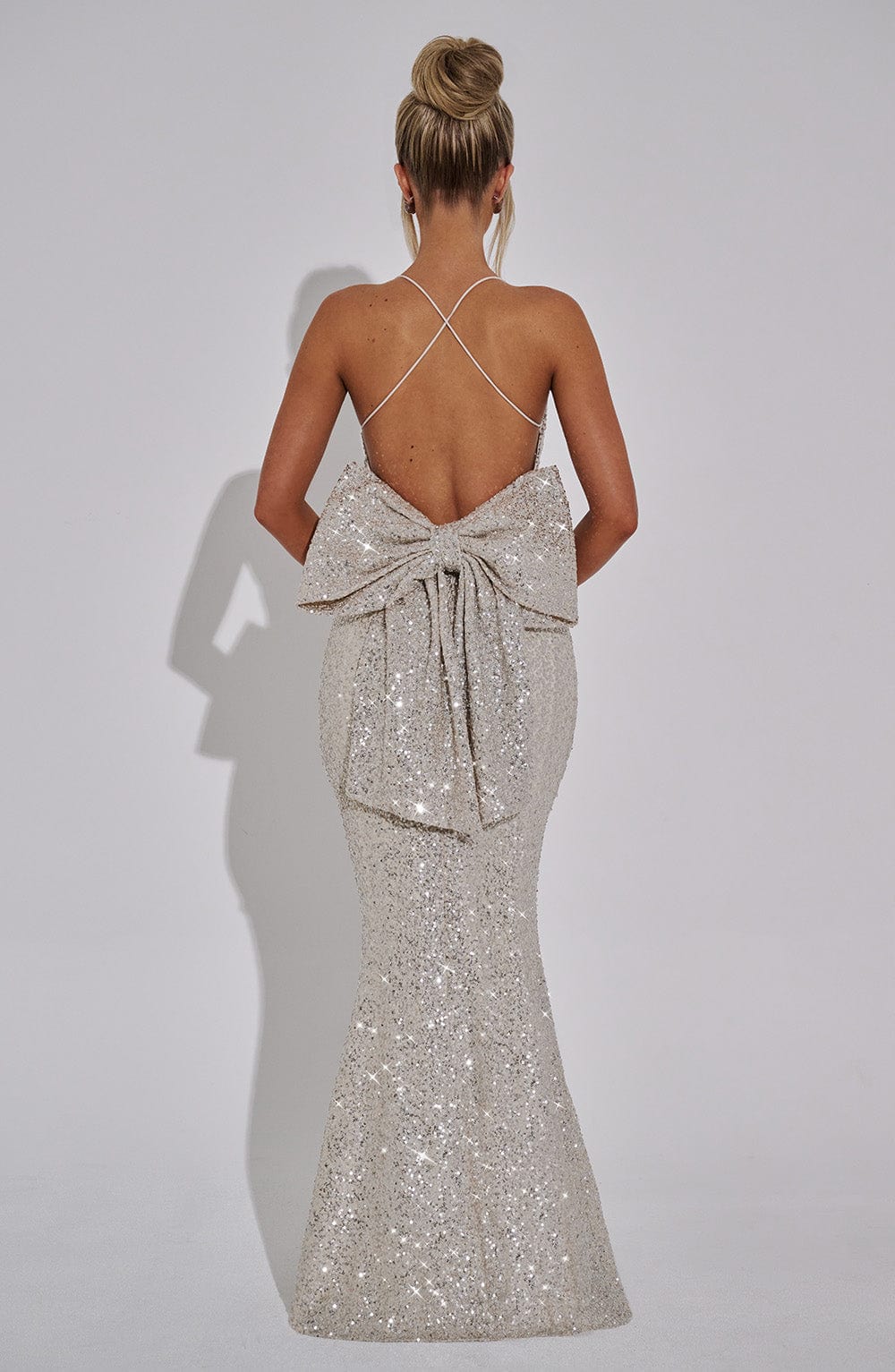 Oriayne Maxi Dress in Champagne by Clandour, product photo 6