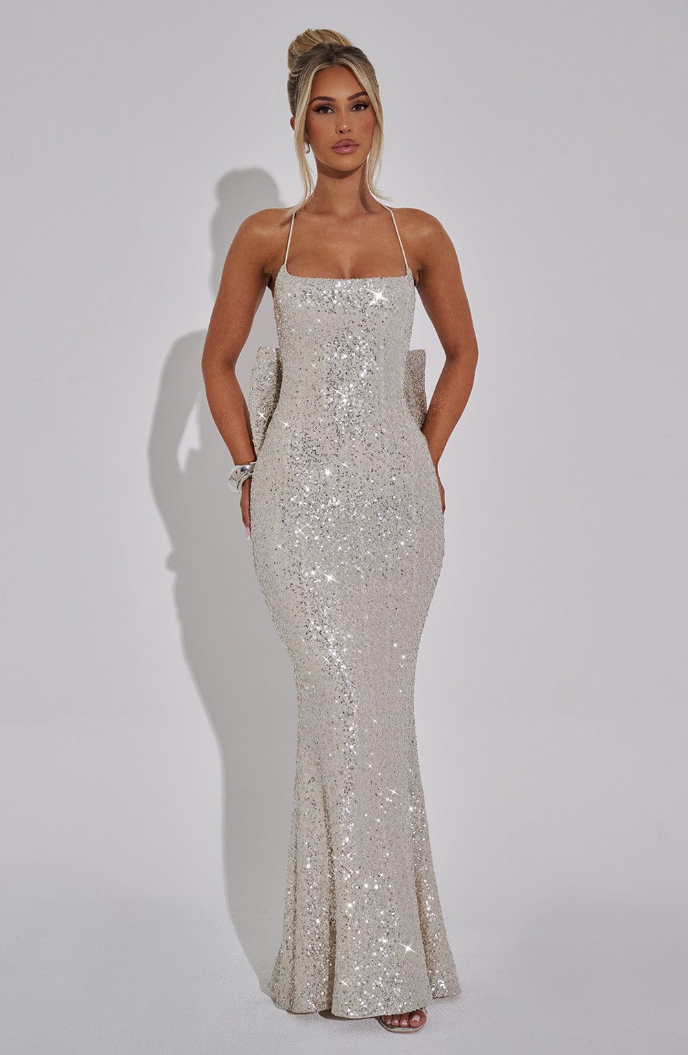 Oriayne Maxi Dress in Champagne by Clandour, product photo 7