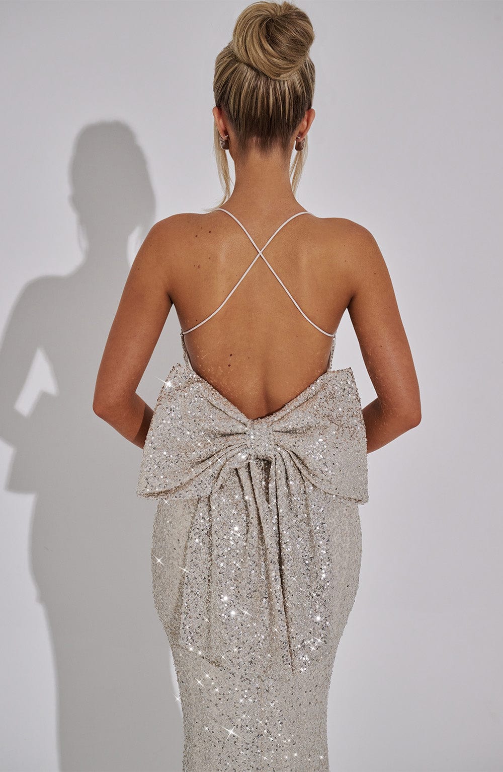Oriayne Maxi Dress in Champagne by Clandour, product photo 10