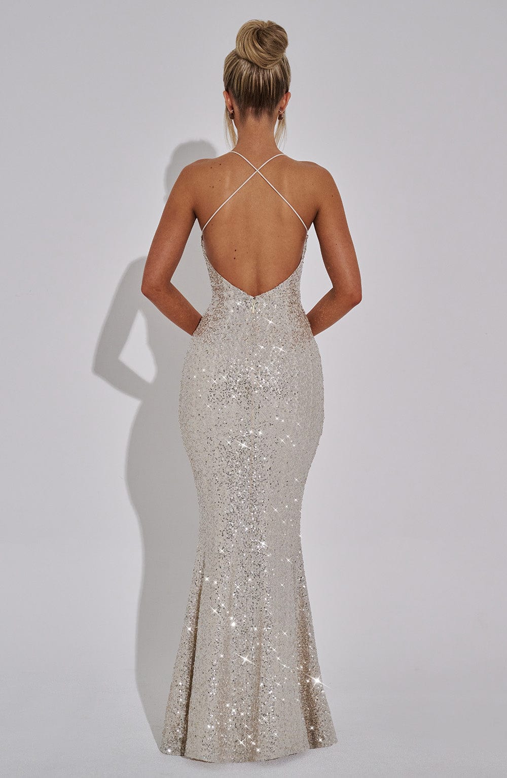 Oriayne Maxi Dress in Champagne by Clandour, product photo 12