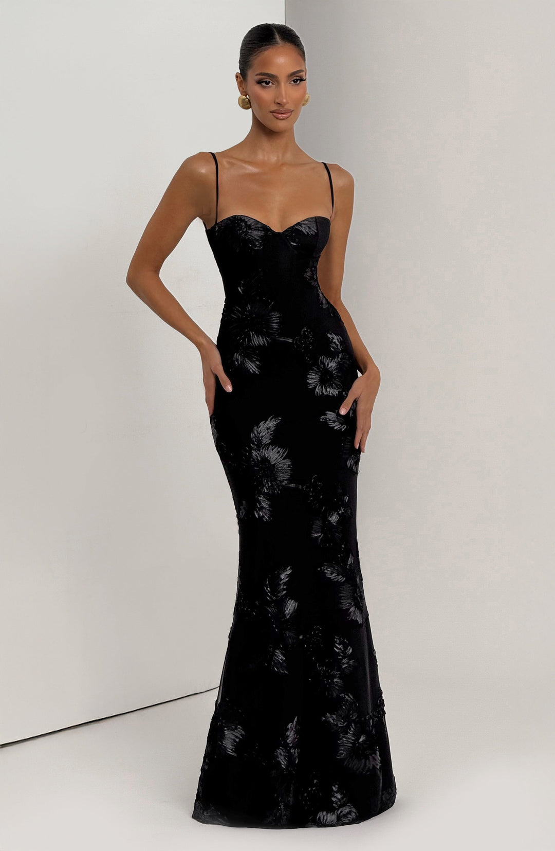 Priyaella Maxi Dress in Black by Clandour, product photo 2