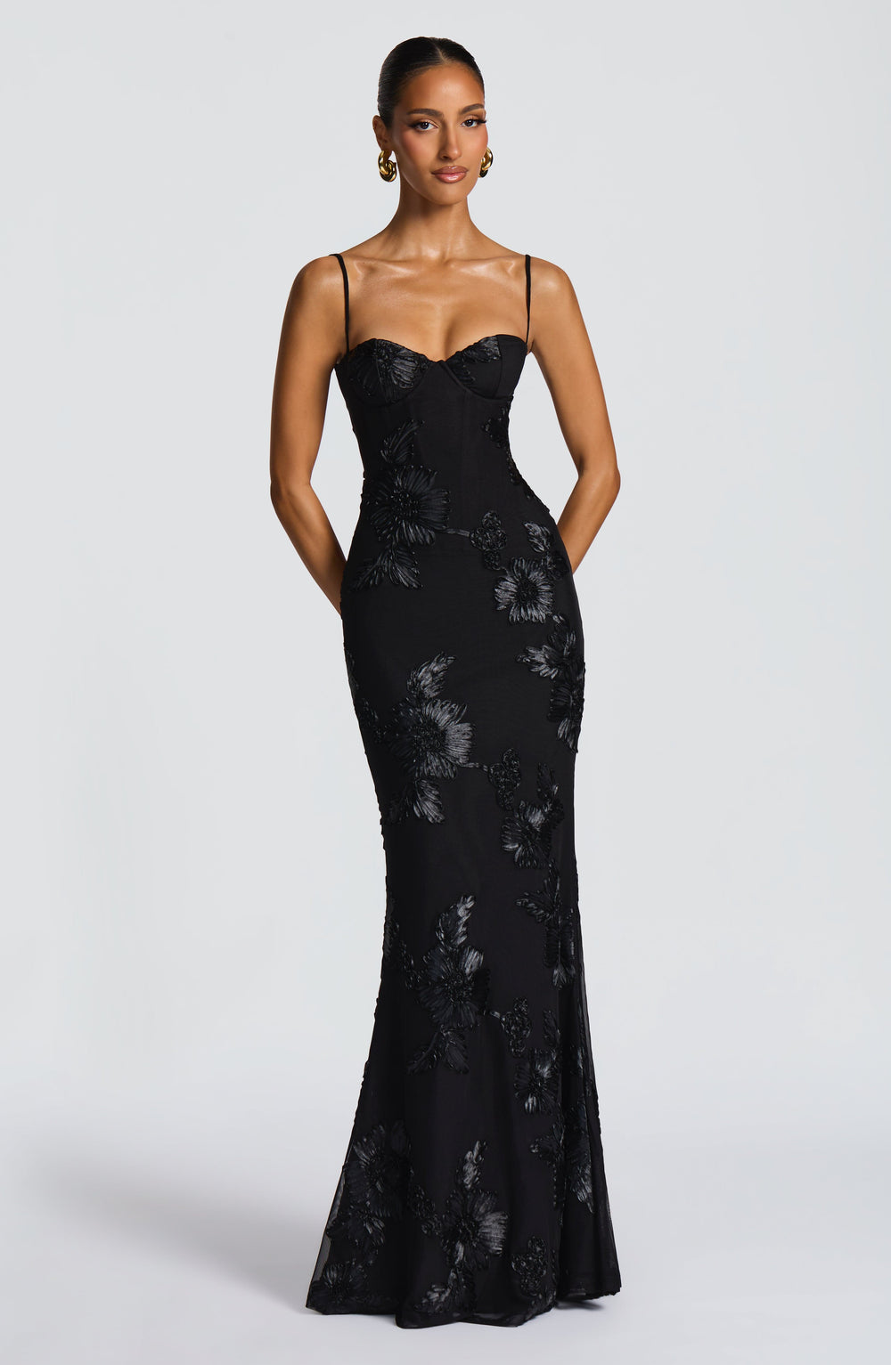 Priyaella Maxi Dress in Black by Clandour, product photo 3