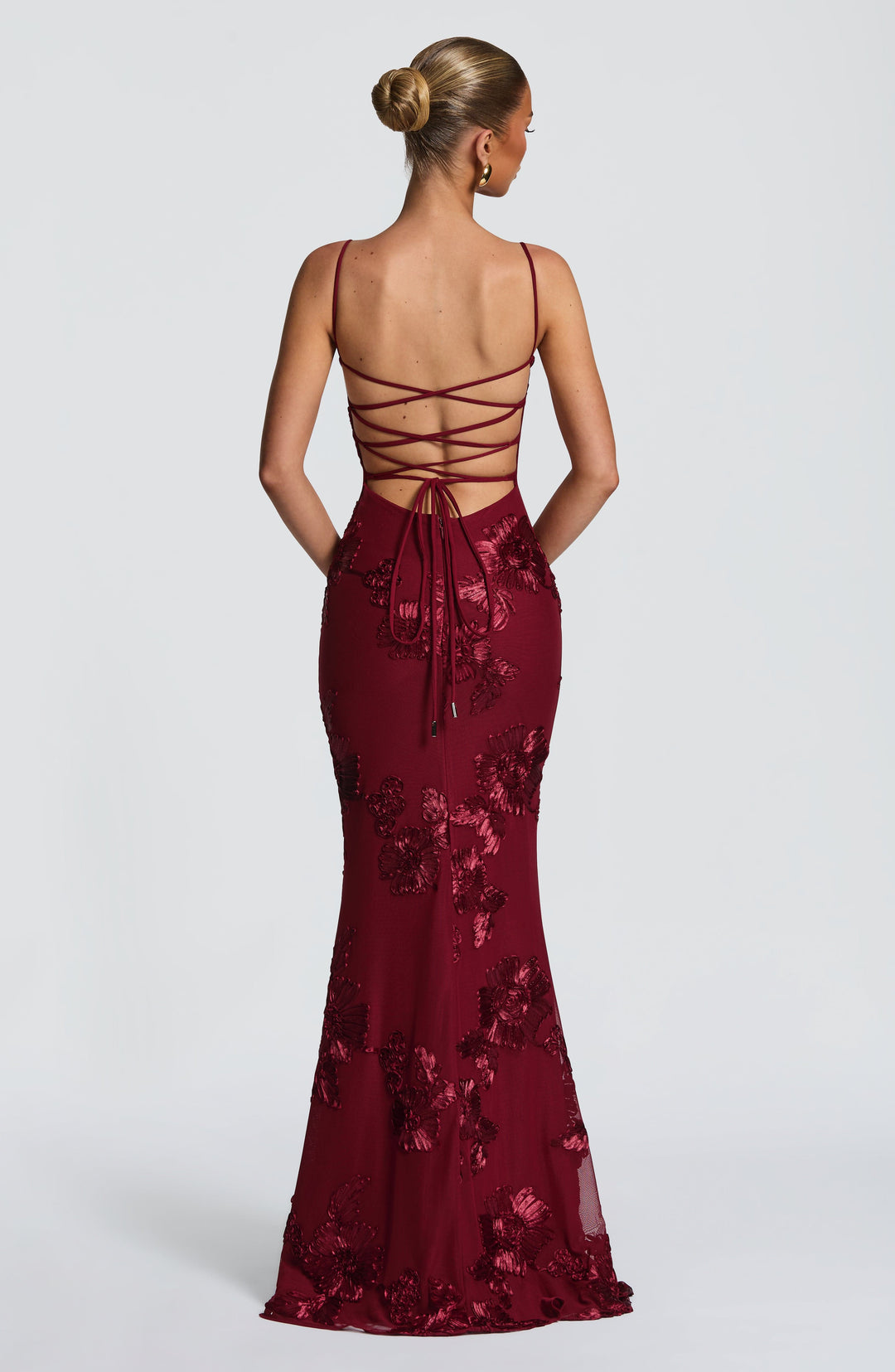 Priyaella Maxi Dress in Burgundy by Clandour, product photo 2