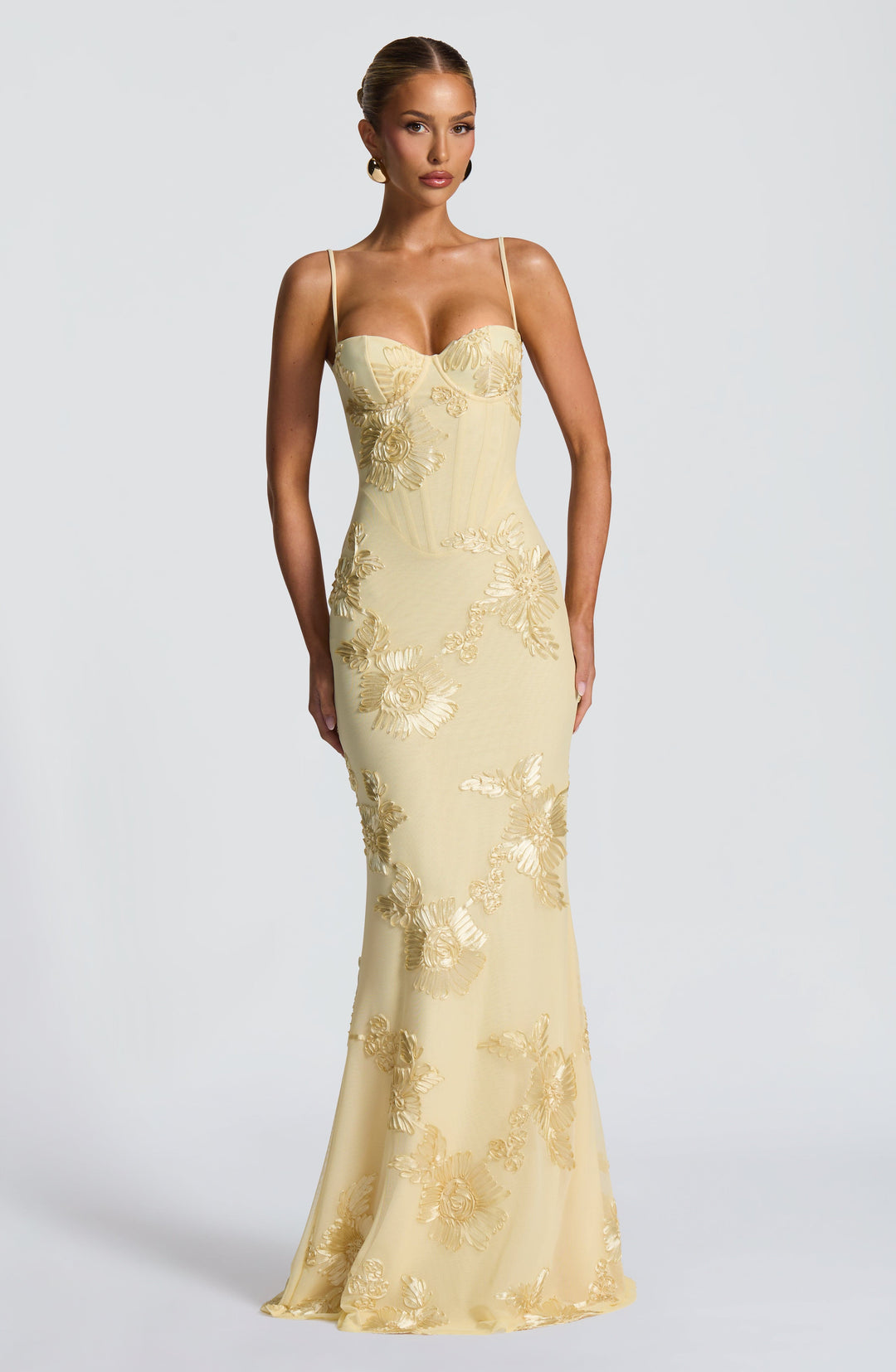 Priyaella Maxi Dress in Lemon by Clandour, product photo 3