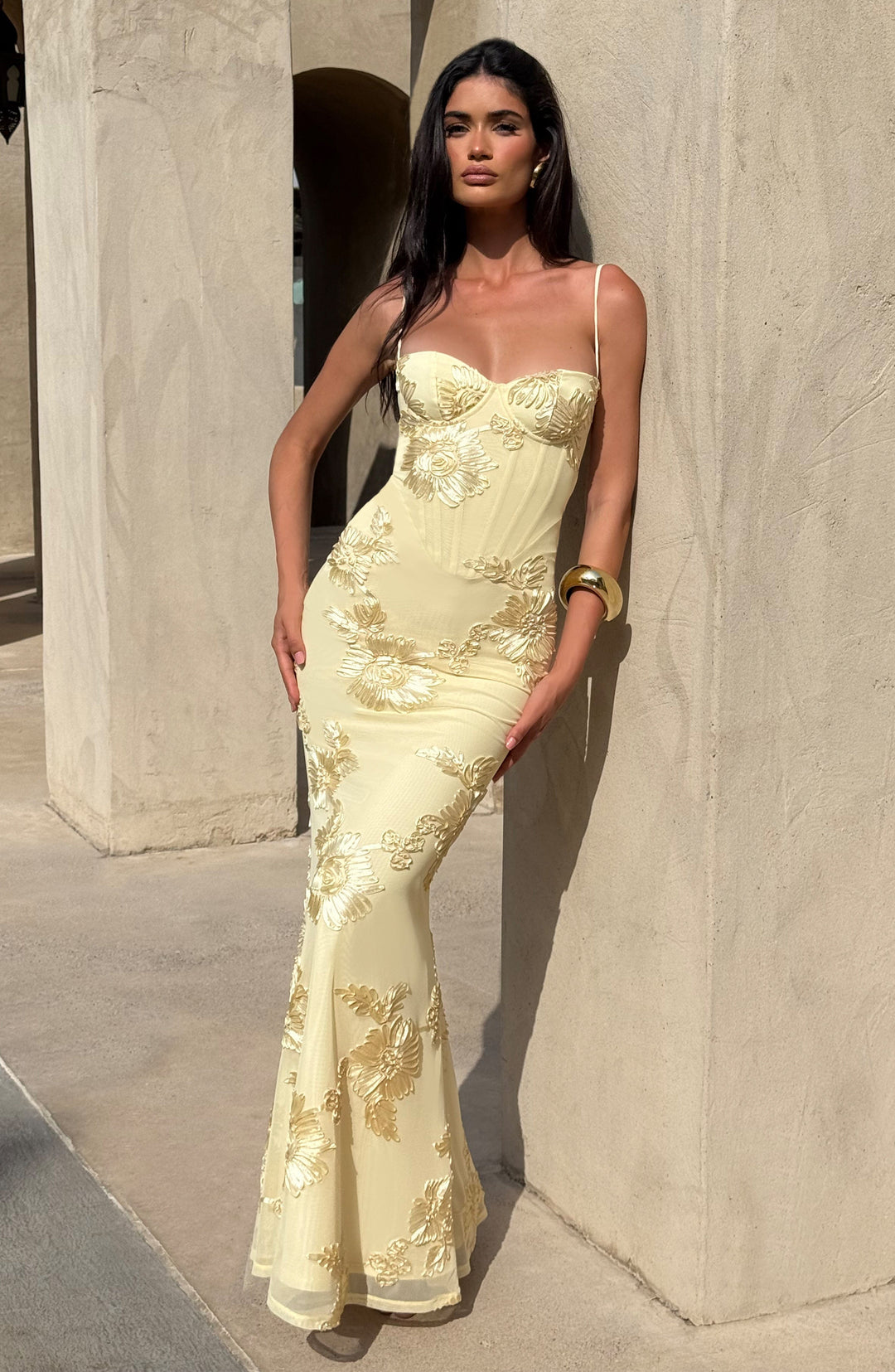 Priyaella Maxi Dress in Lemon by Clandour, product photo 5