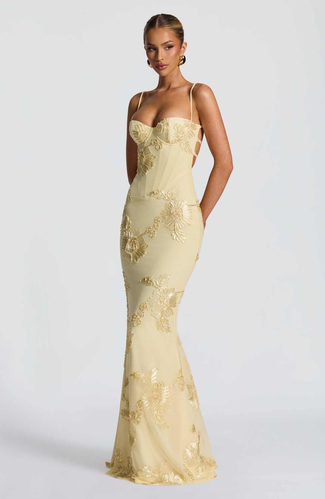 Priyaella Maxi Dress in Lemon by Clandour, product photo 6
