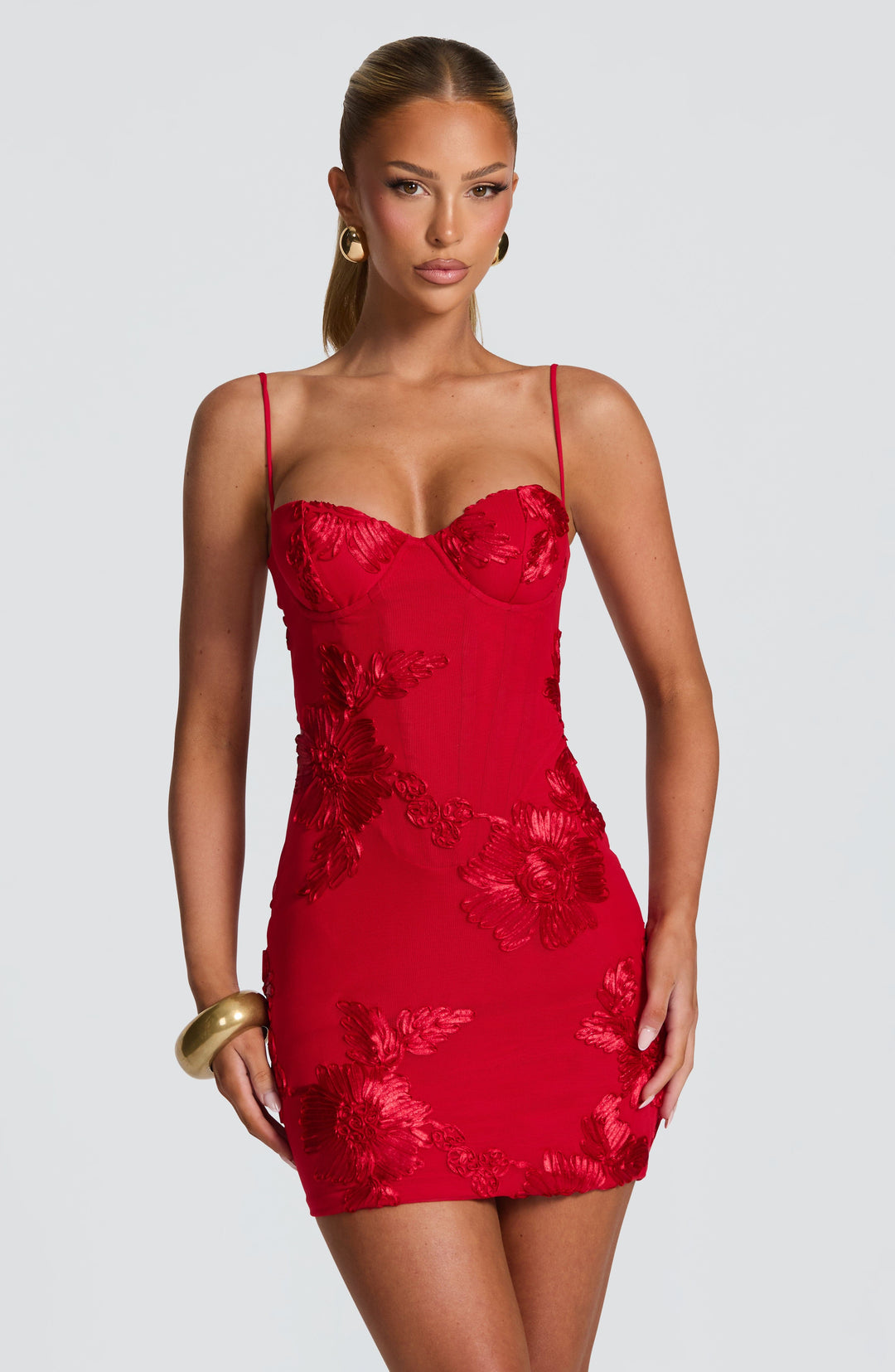Priyaella Mini Dress in Red by Clandour, product photo 1
