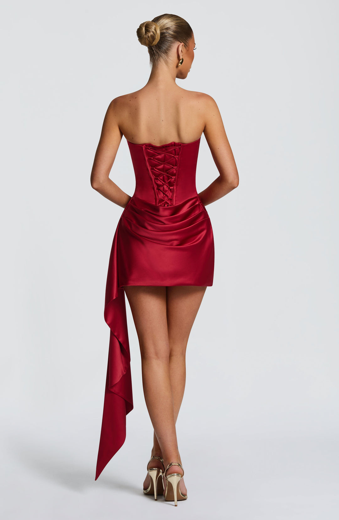 Priyaelle Mini Dress in Deep Red by Clandour, product photo 2