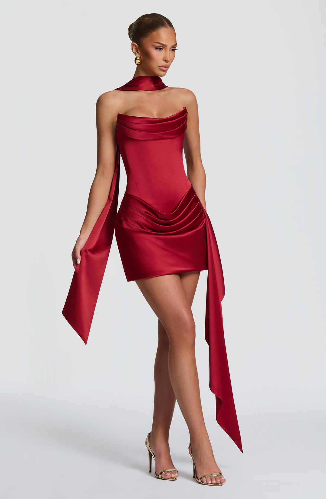 Priyaelle Mini Dress in Deep Red by Clandour, product photo 3