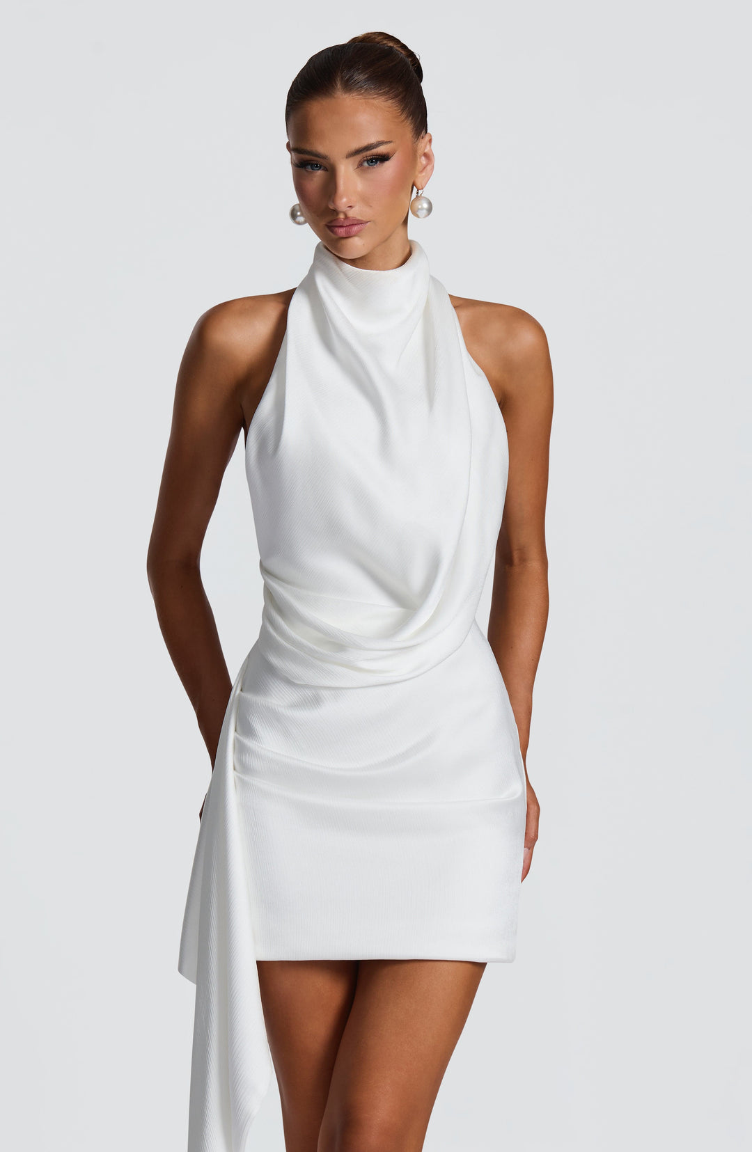 Priyaena Mini Dress in Ivory by Clandour, product photo 13