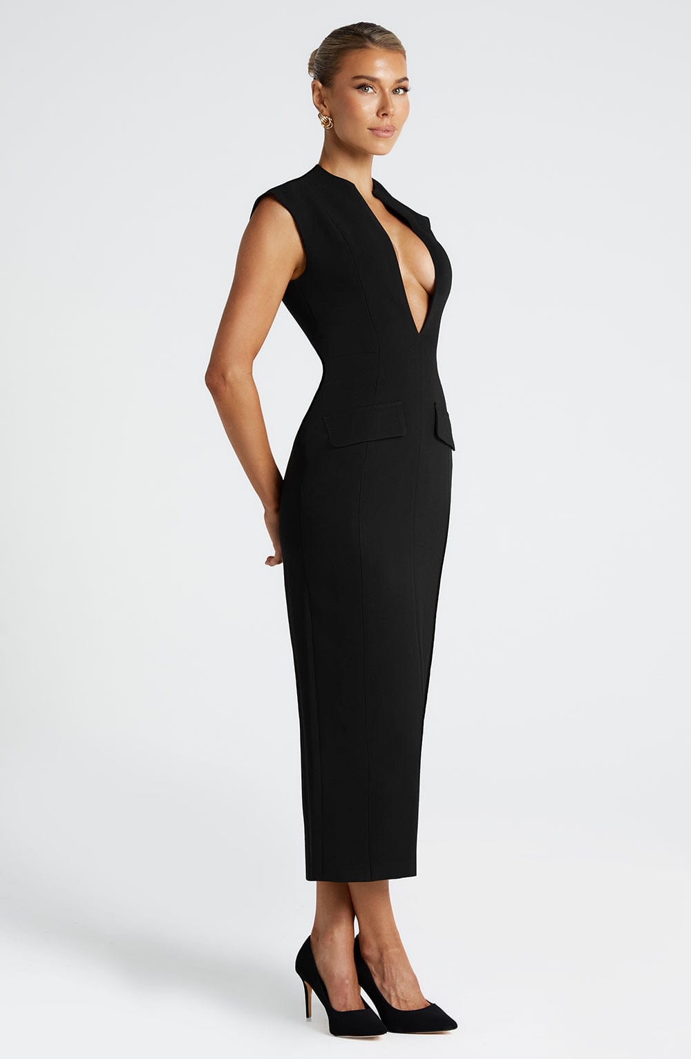 Priyaessa Midi Dress in Black by Clandour, product photo 3