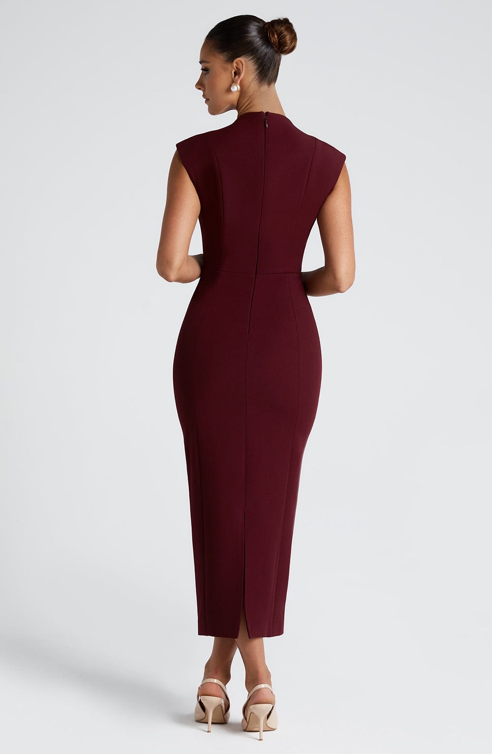 Priyaessa Midi Dress in Cherry Lacquer by Clandour, product photo 2