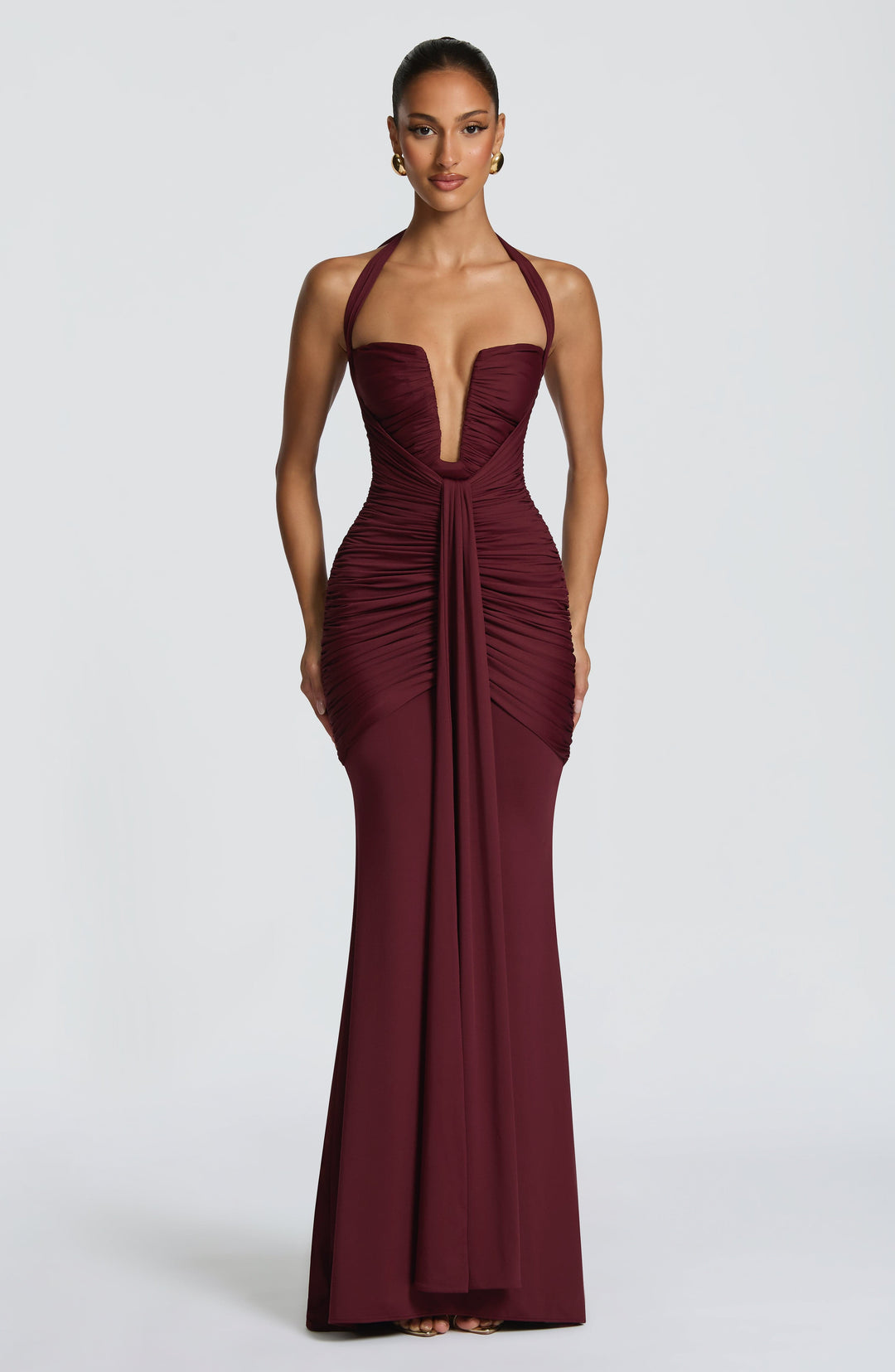 Priyaette Maxi Dress in Cherry Lacquer by Clandour, product photo 1