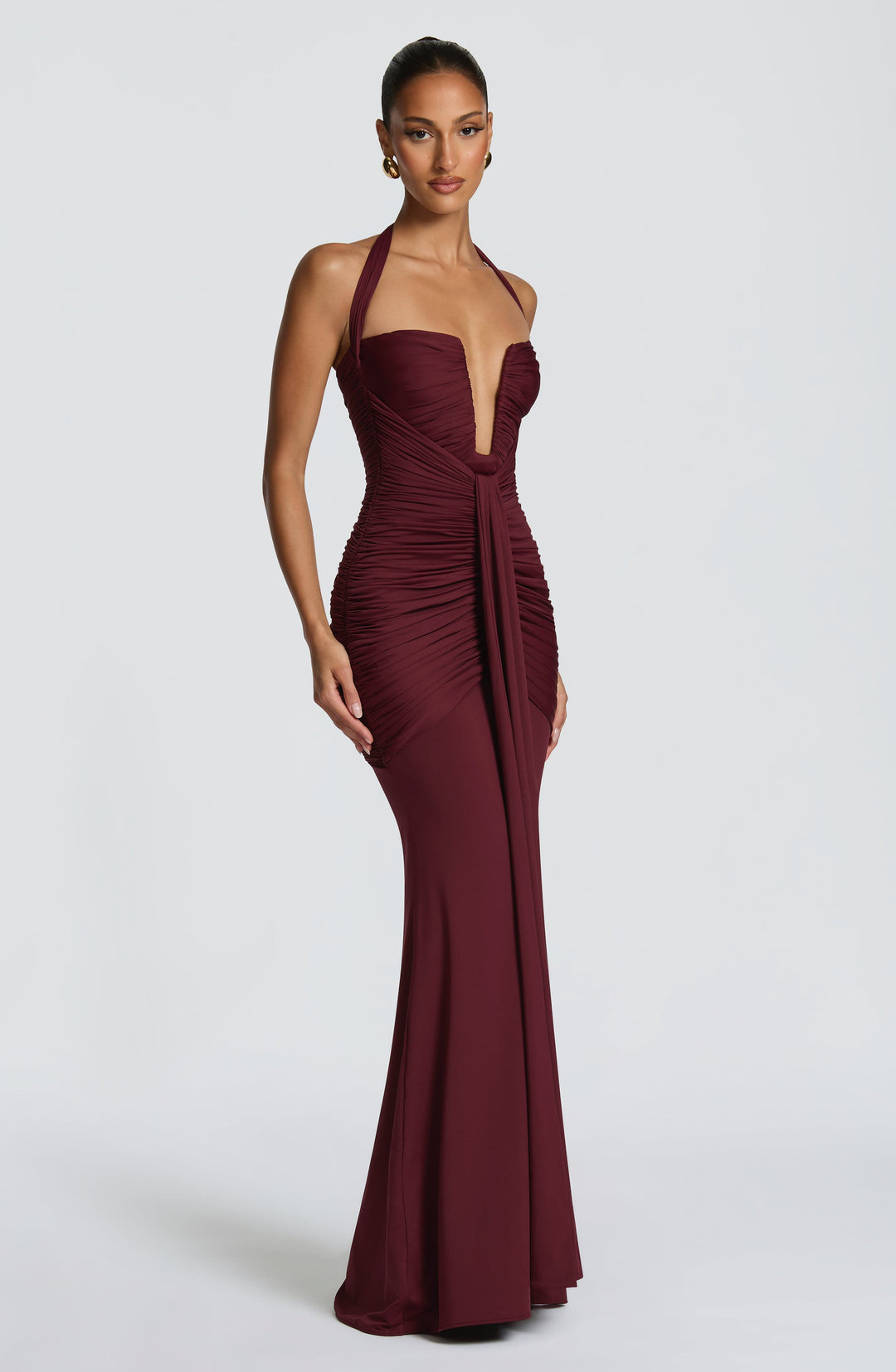 Priyaette Maxi Dress in Cherry Lacquer by Clandour, product photo 3