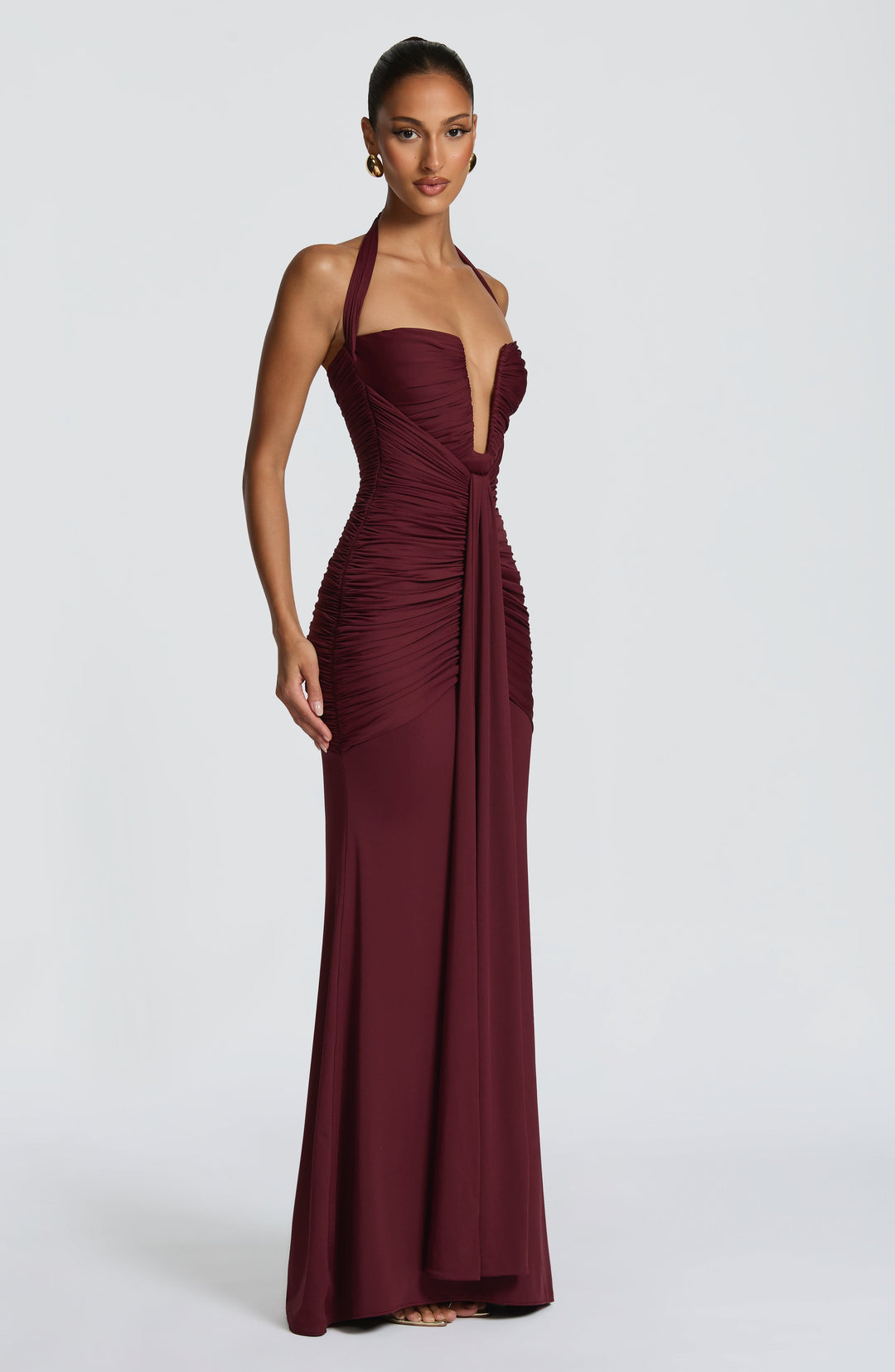 Priyaette Maxi Dress in Cherry Lacquer by Clandour, product photo 4