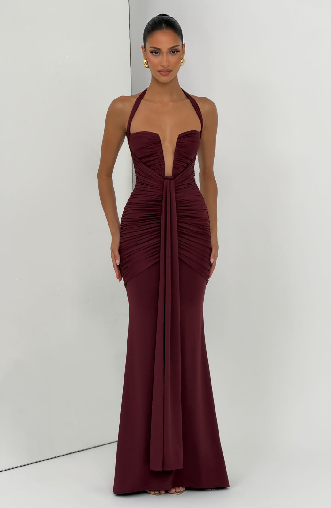 Priyaette Maxi Dress in Cherry Lacquer by Clandour, product photo 6
