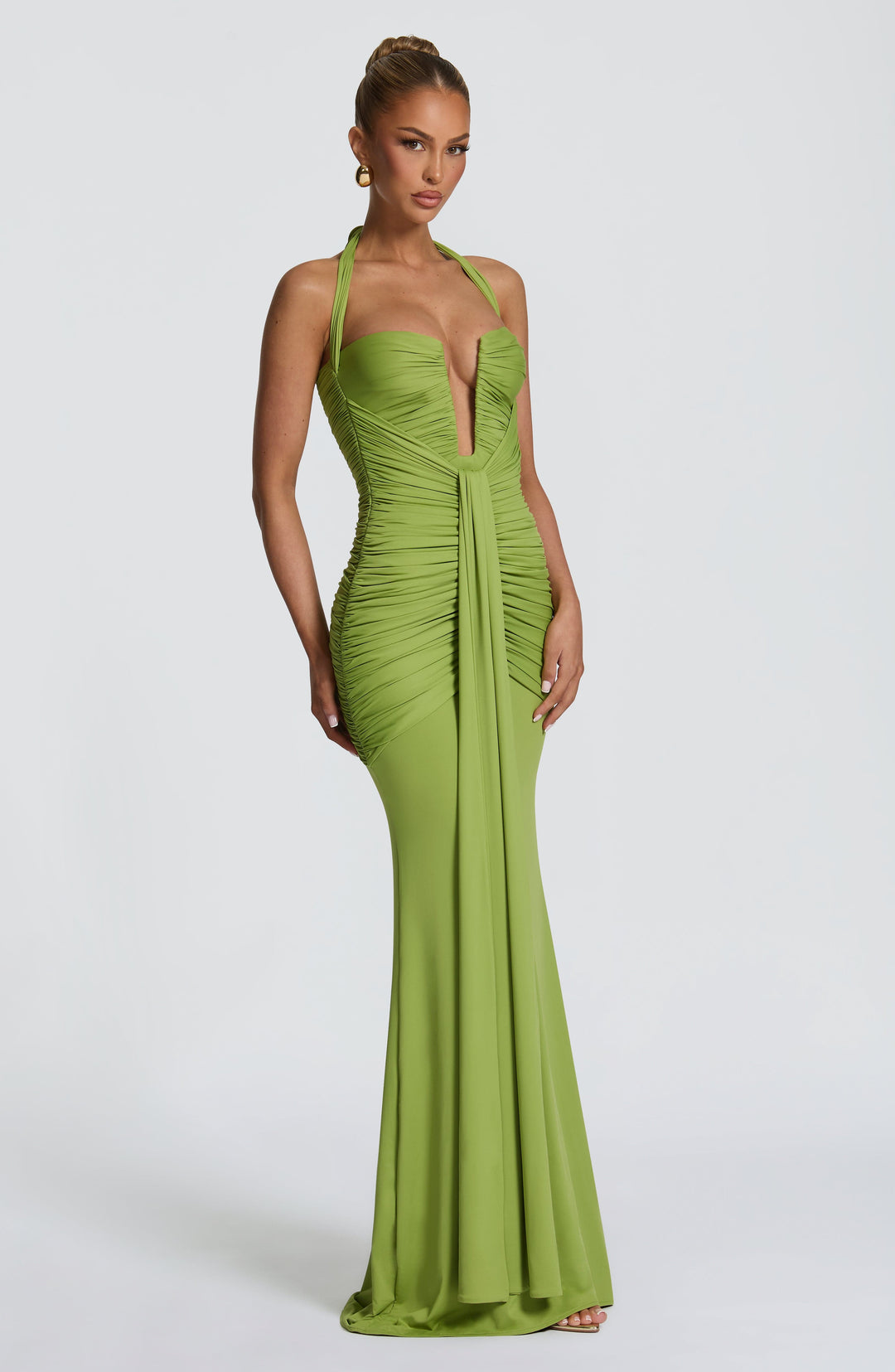 Priyaette Maxi Dress in Olive by Clandour, product photo 3