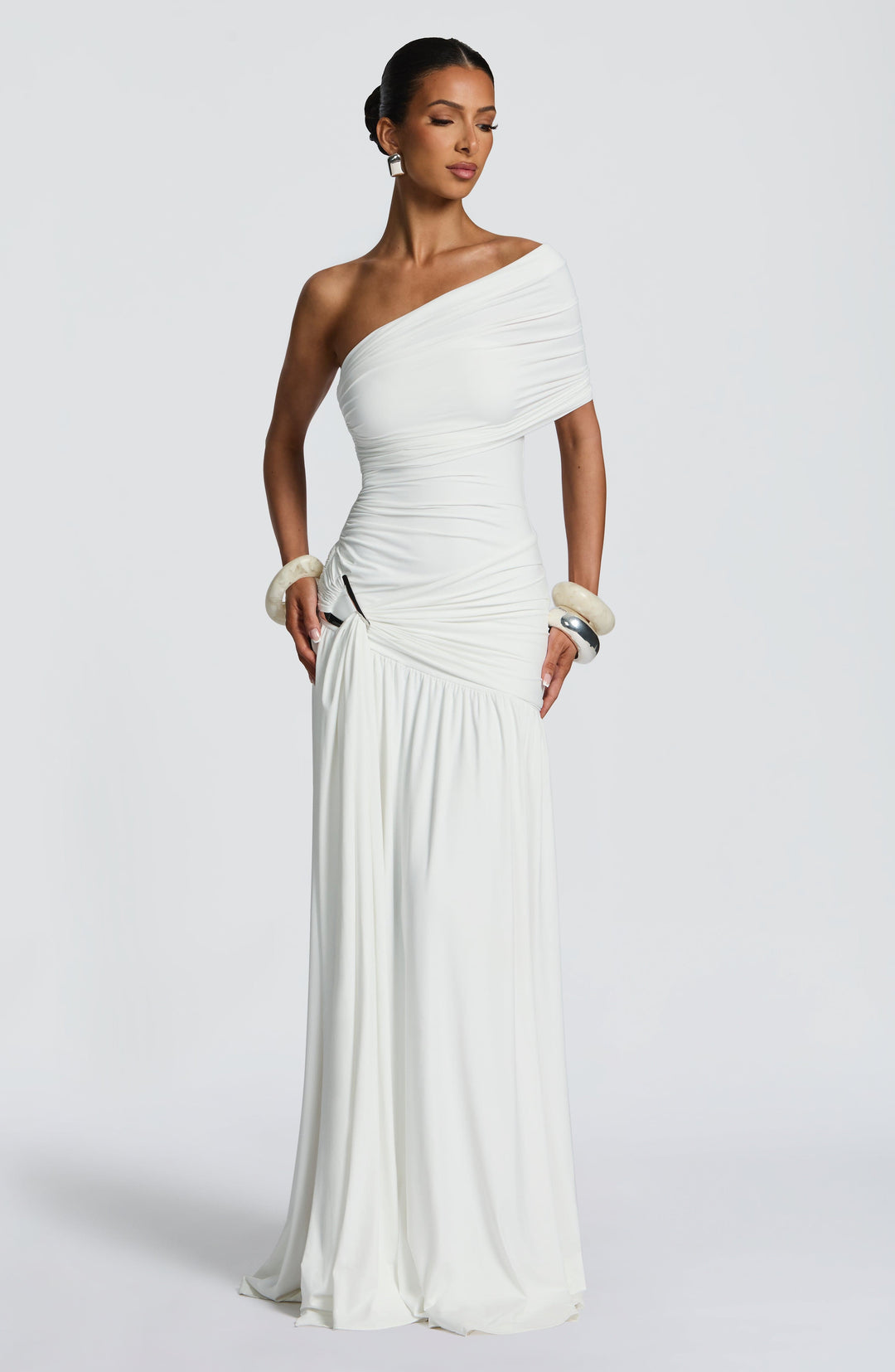 Priyaia Maxi Dress in White by Clandour, product photo 11