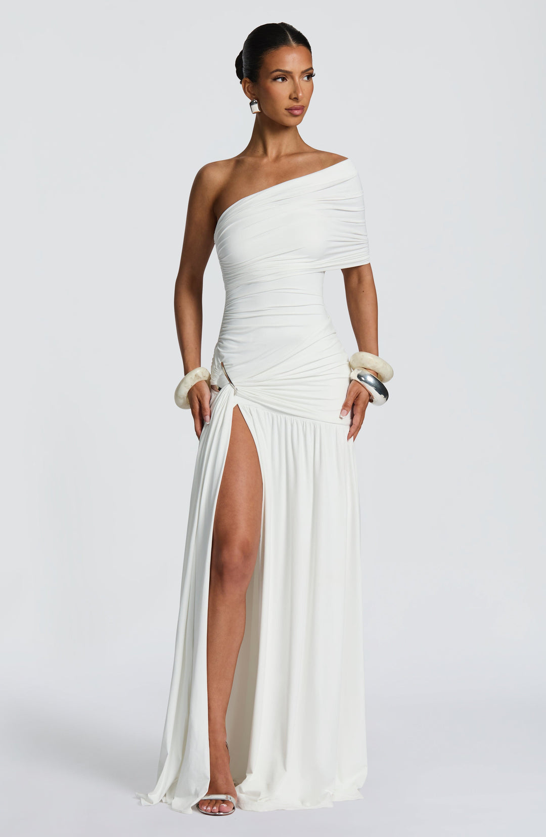 Priyaia Maxi Dress in White by Clandour, product photo 14