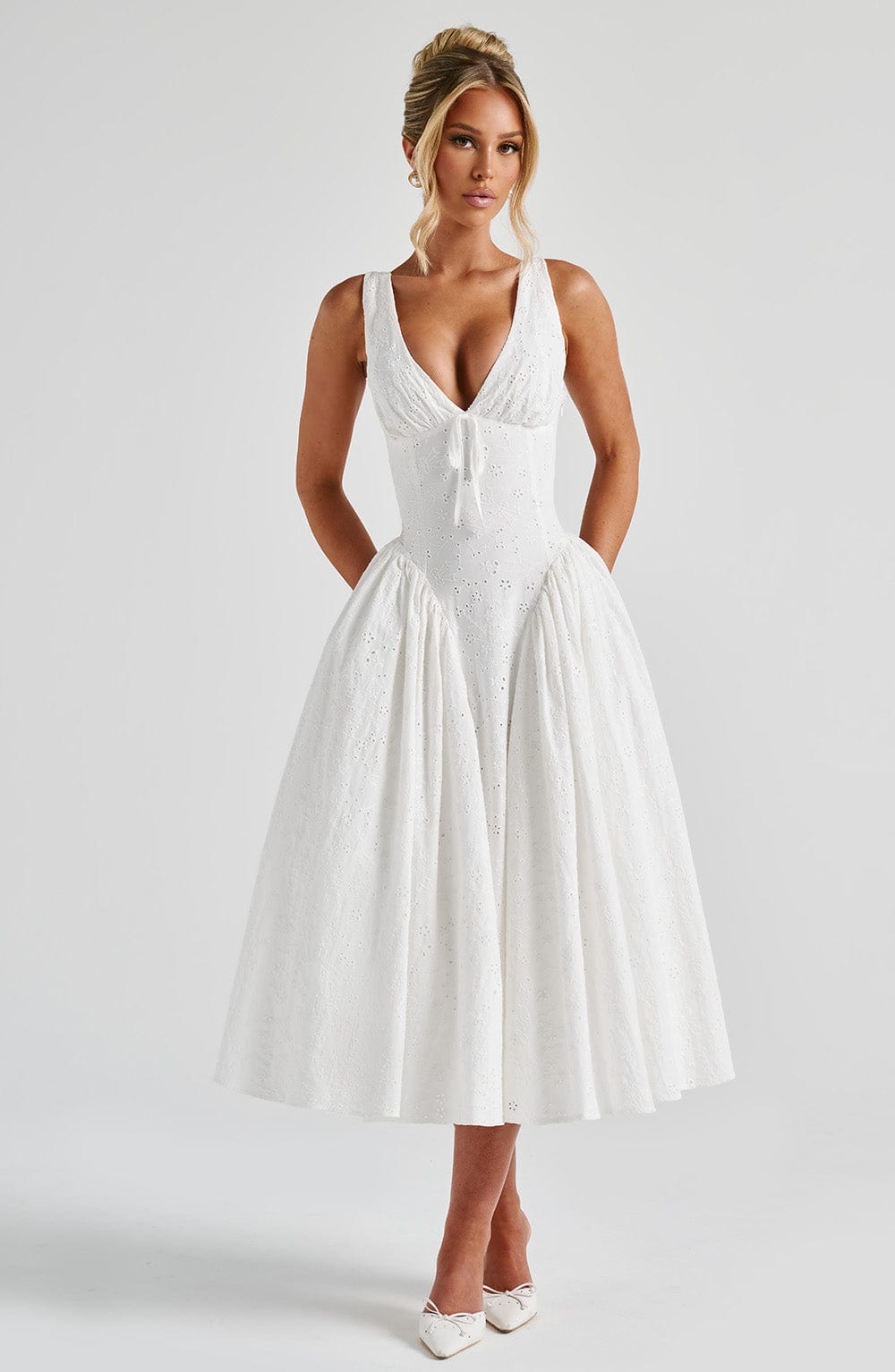 Priyaina Midi Dress in Ivory by Clandour, product photo 4