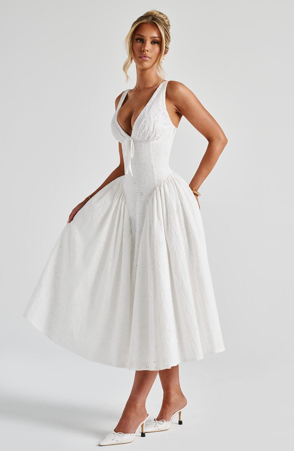 Priyaina Midi Dress in Ivory by Clandour, product photo 5