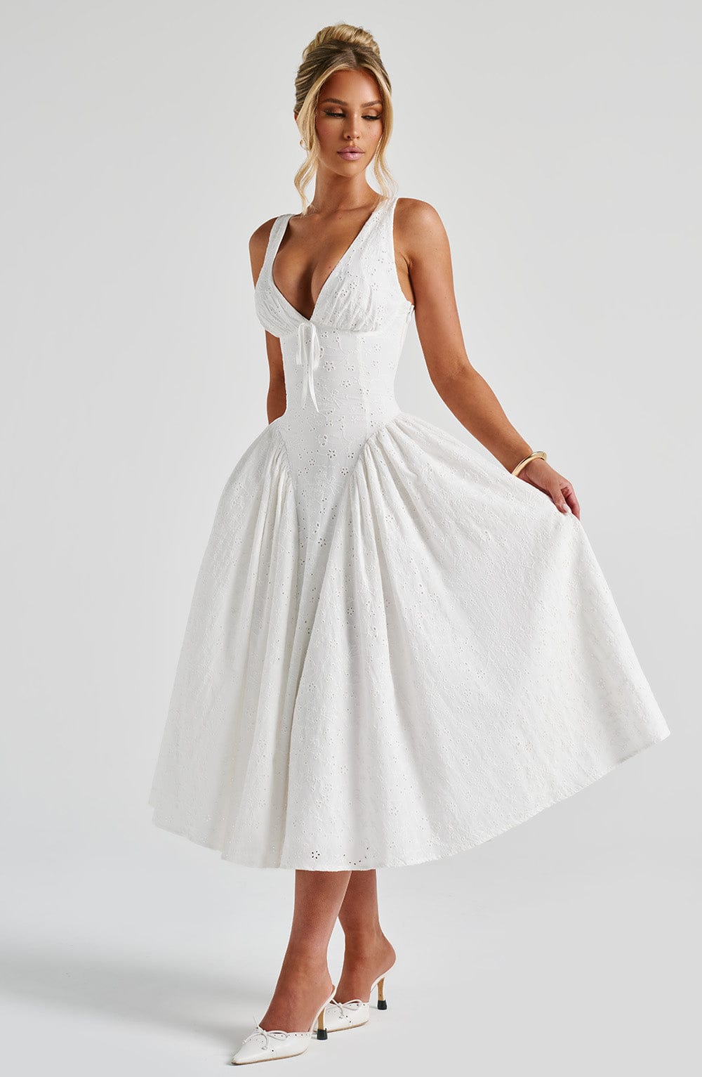 Priyaina Midi Dress in Ivory by Clandour, product photo 7