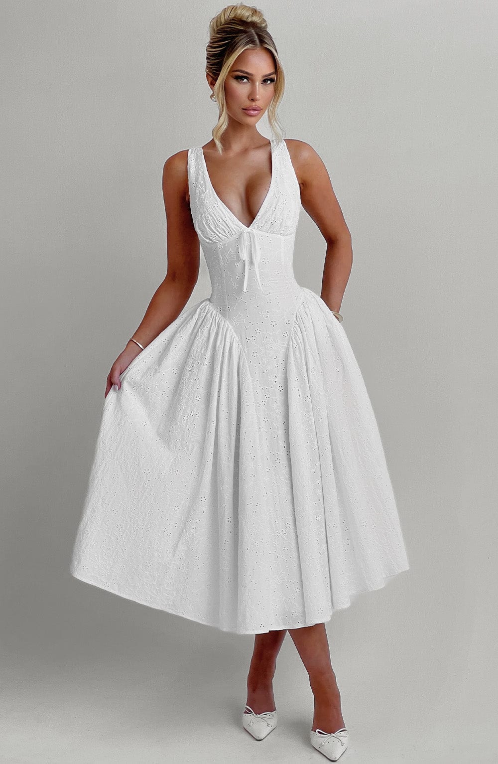 Priyaina Midi Dress in Ivory by Clandour, product photo 8