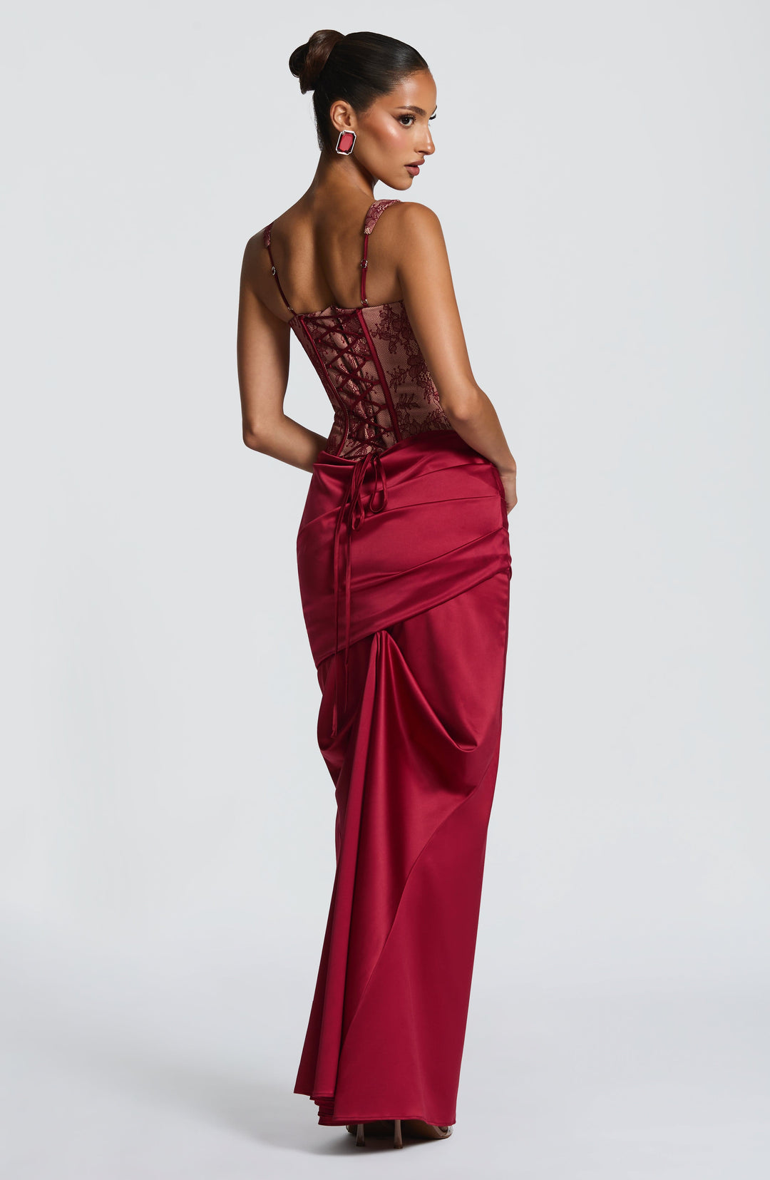 Priyairis Corset in Burgundy Lace by Clandour, product photo 8