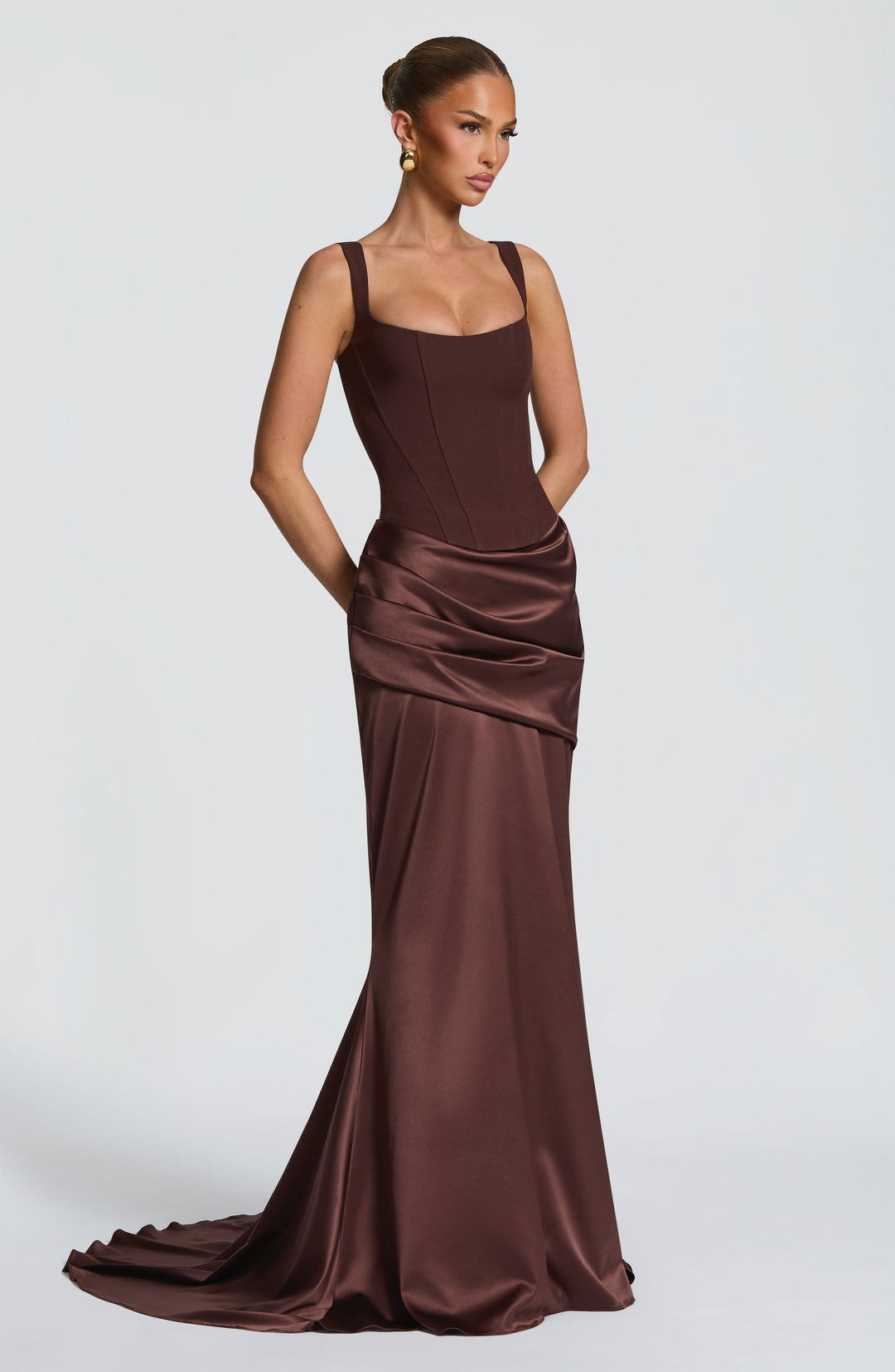 Priyairis Corset in Plum Brown by Clandour, product photo 6