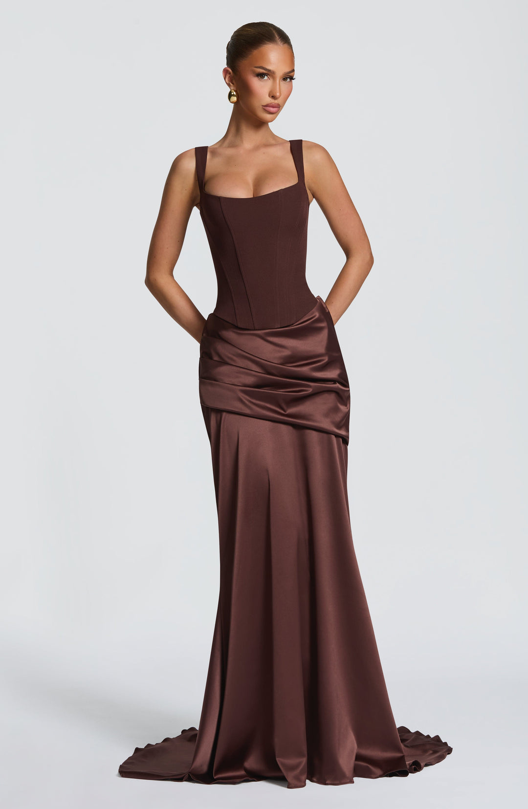 Priyairis Corset in Plum Brown by Clandour, product photo 7
