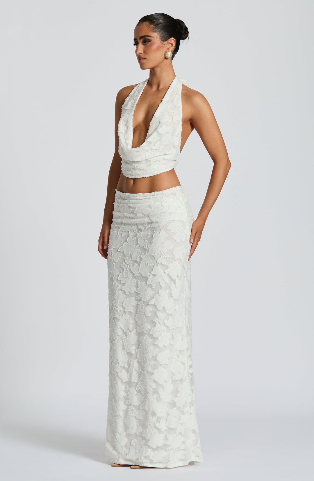 Priyaise Maxi Skirt in Ivory by Clandour, product photo 4