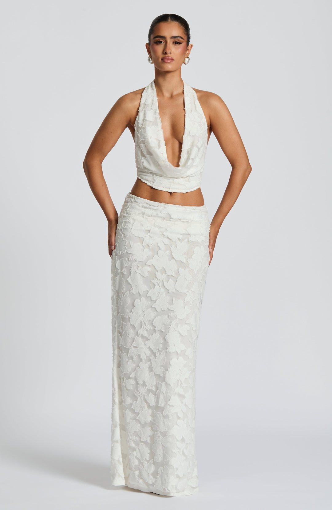 Priyaise Maxi Skirt in Ivory by Clandour, product photo 5