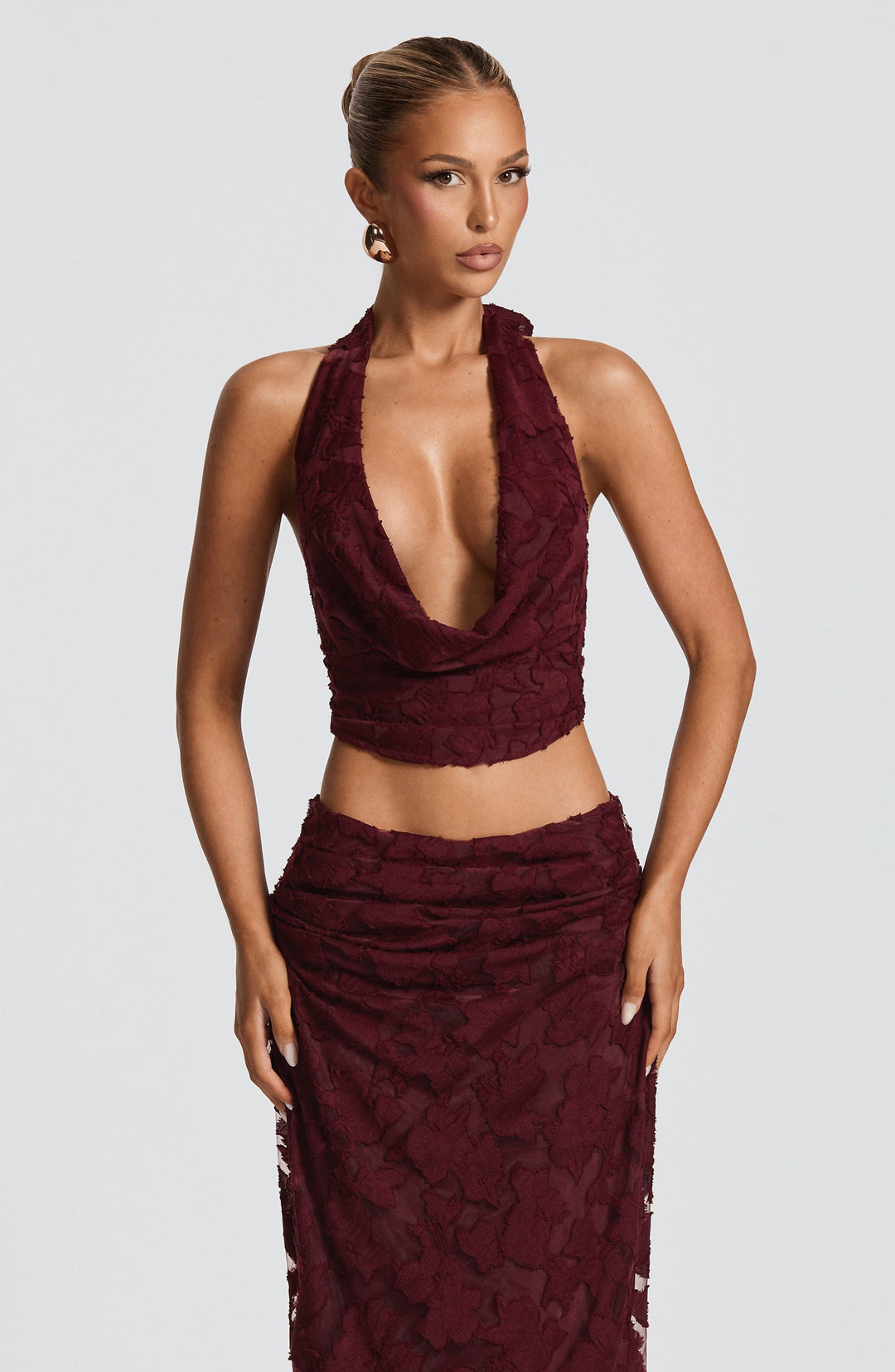 Priyaise Top in Cherry Lacquer by Clandour, product photo 2