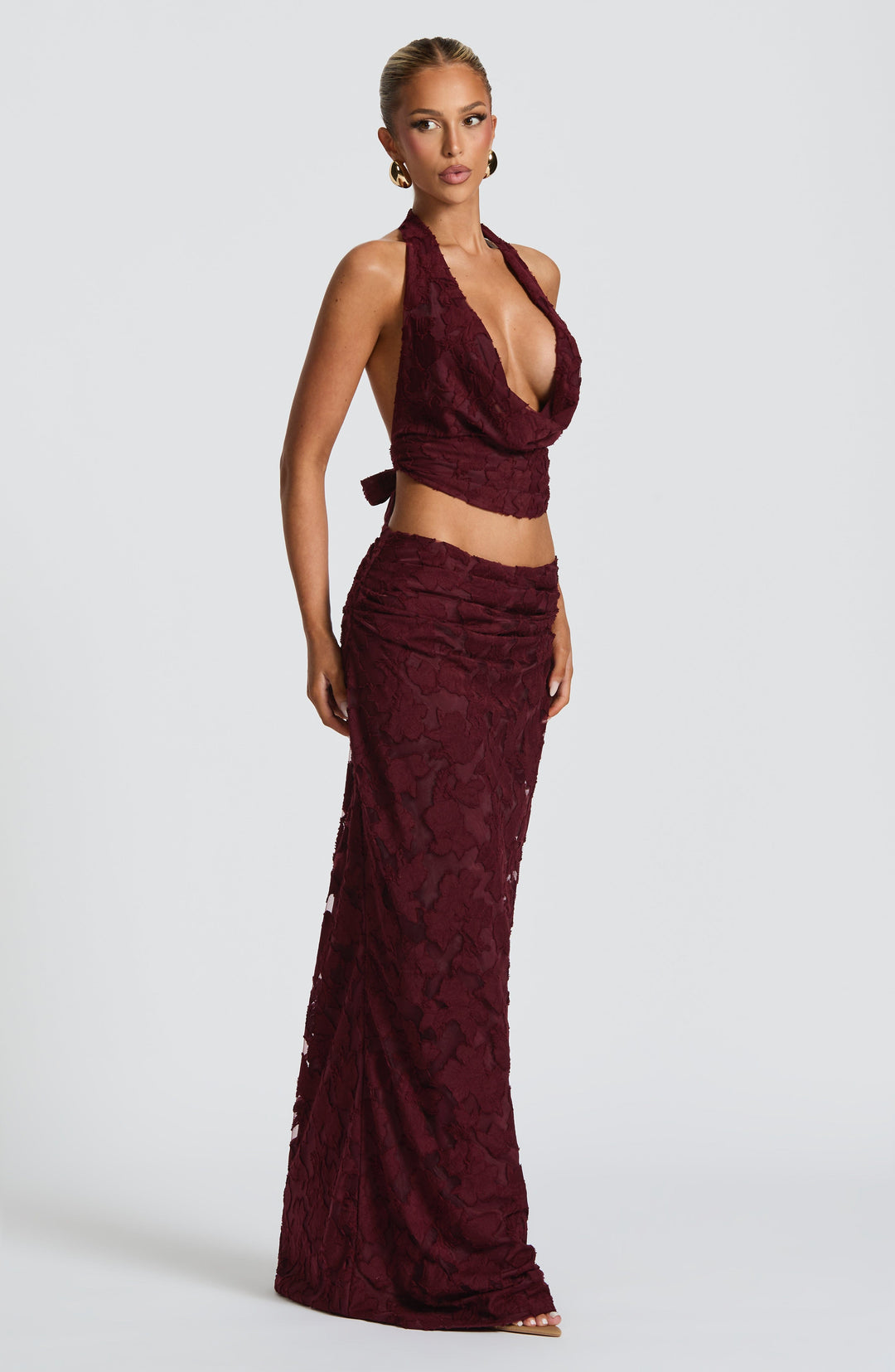 Priyaise Top in Cherry Lacquer by Clandour, product photo 4