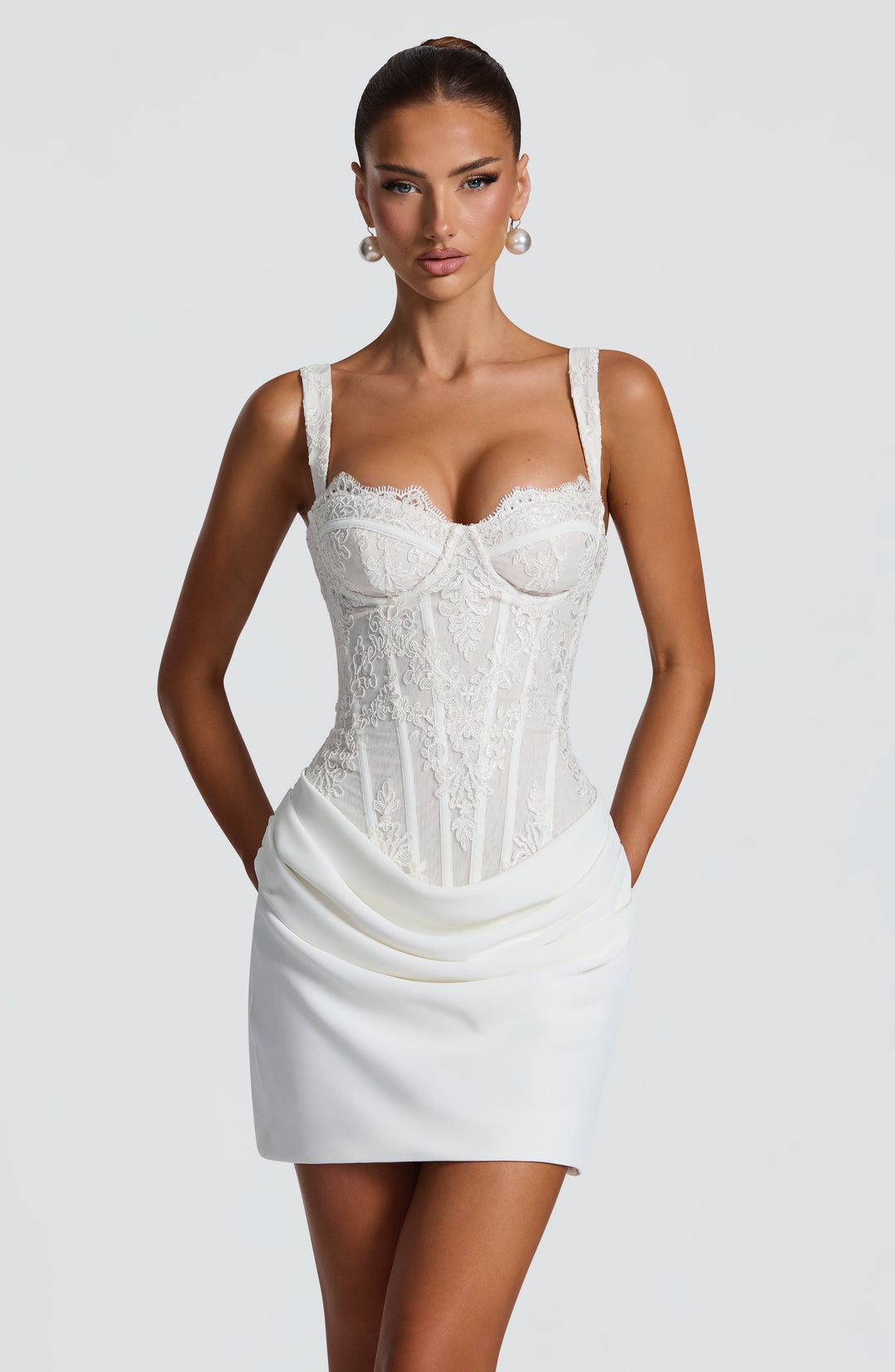 Priyalina Mini Dress in Ivory by Clandour, product photo 6