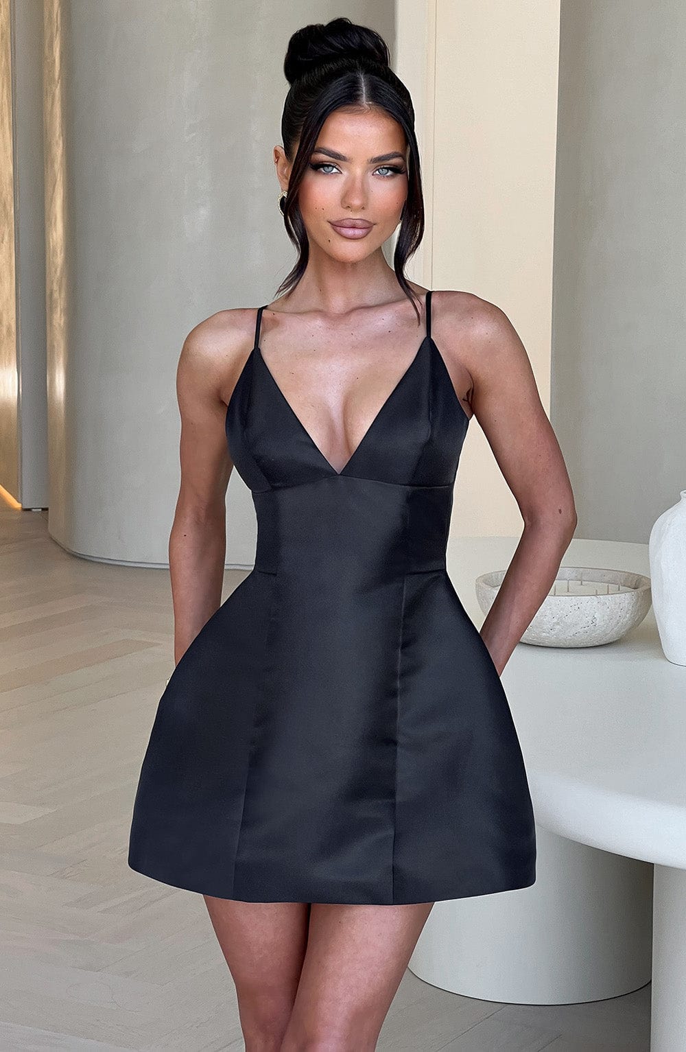 Priyalise Mini Dress in Black by Clandour, product photo 1