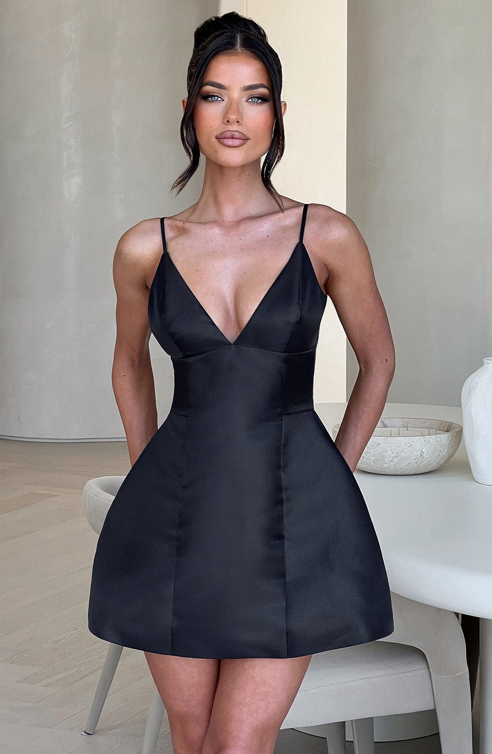 Priyalise Mini Dress in Black by Clandour, product photo 2