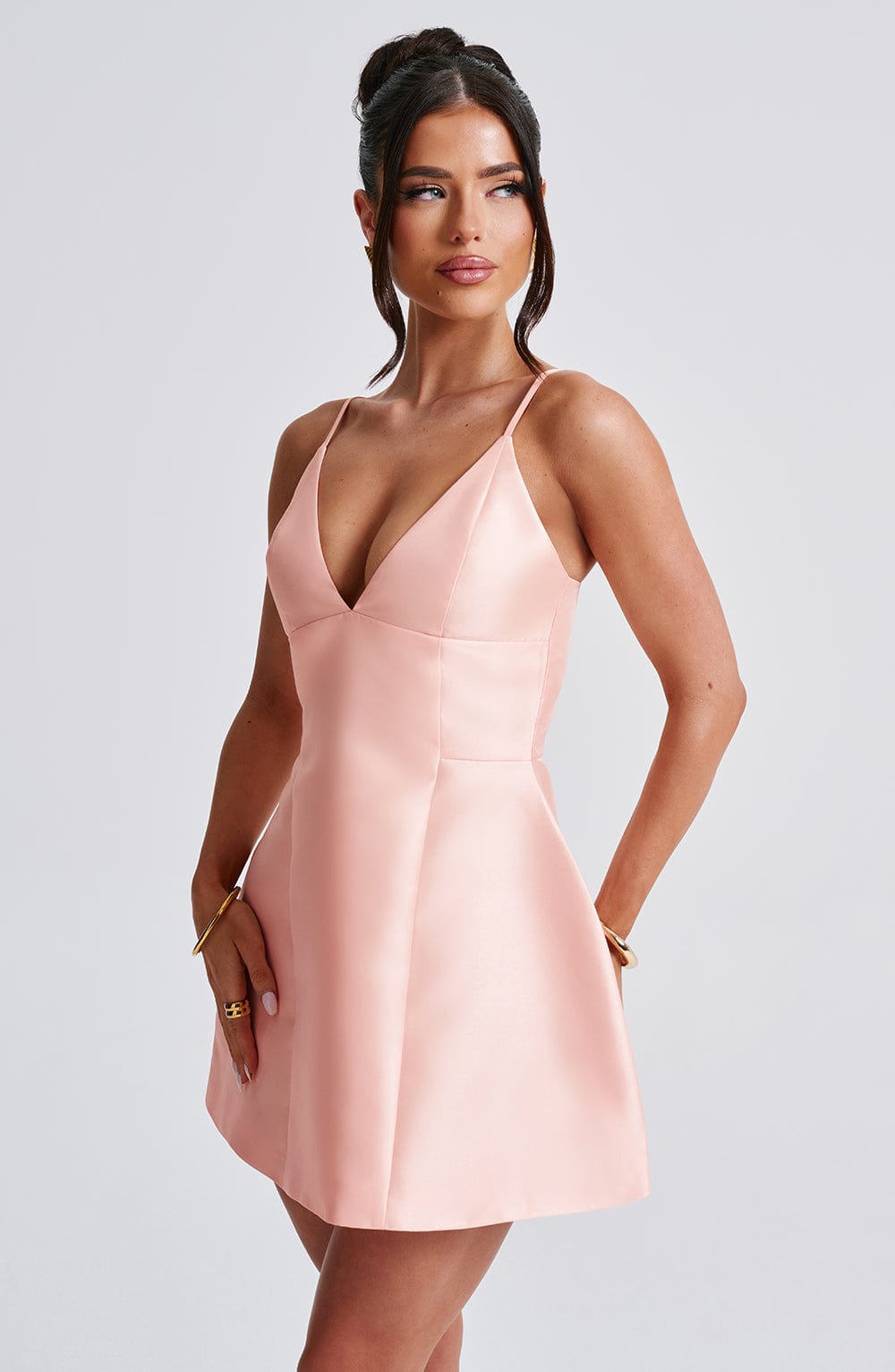 Priyalise Mini Dress in Peach by Clandour, product photo 4