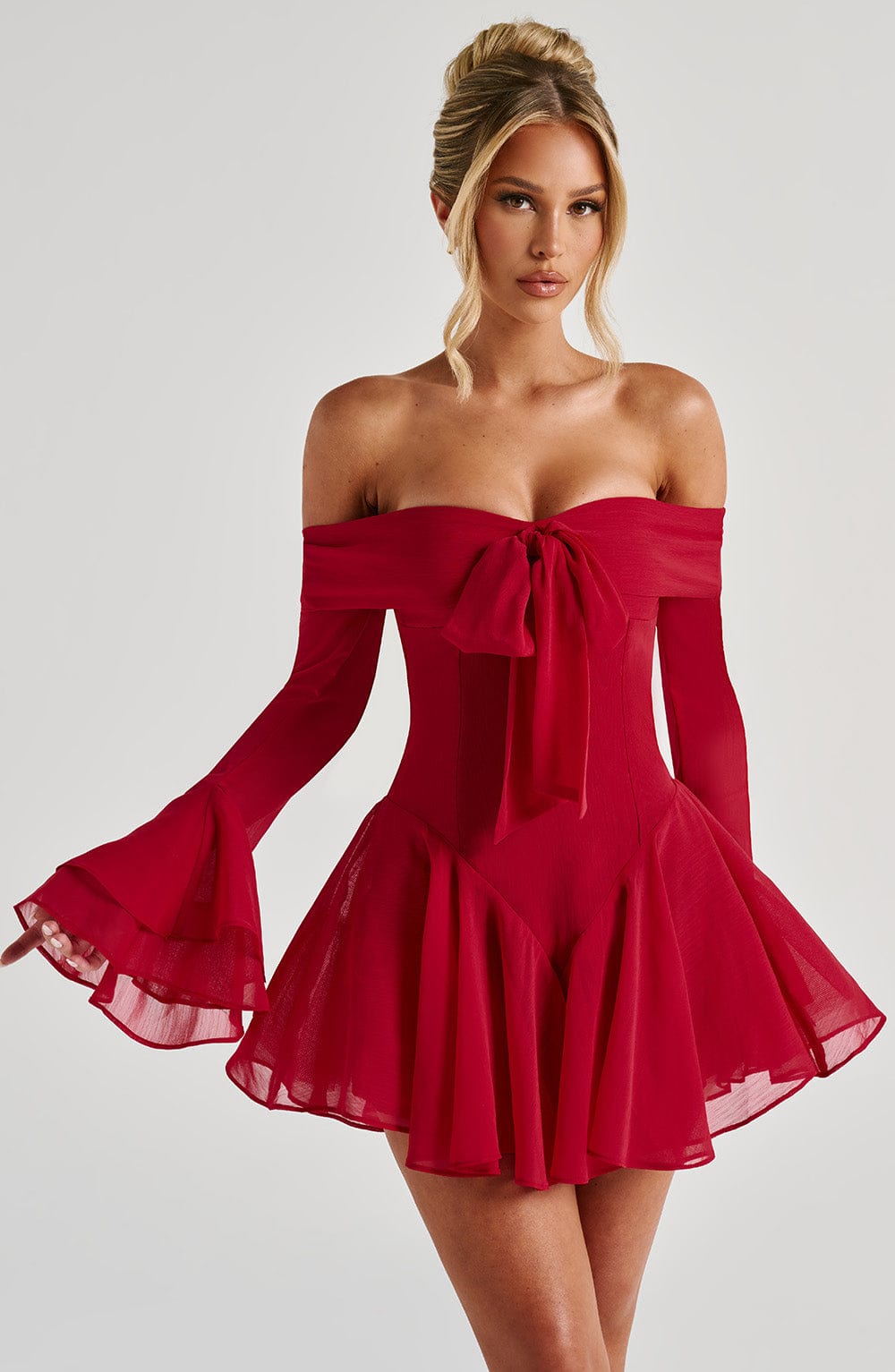 Priyamira Playsuit in Red by Clandour, product photo 2