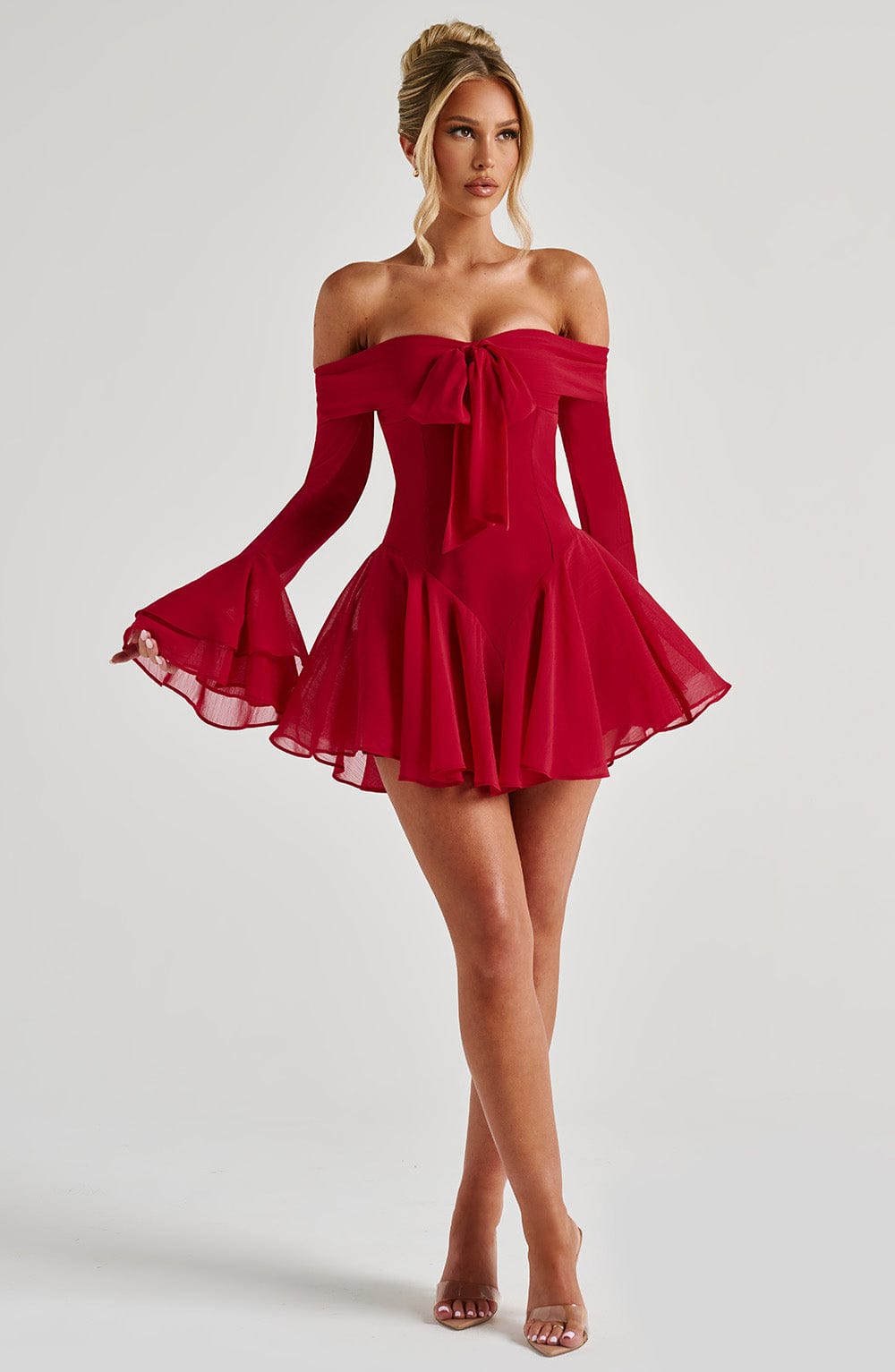 Priyamira Playsuit in Red by Clandour, product photo 8