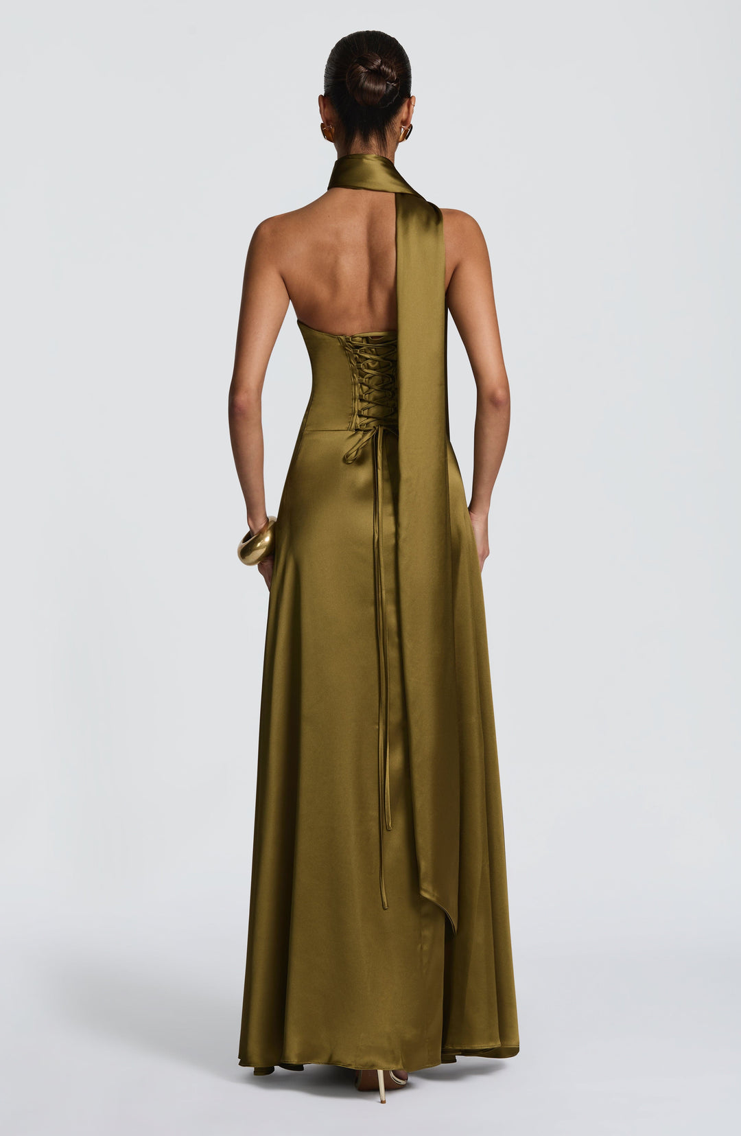 Priyanna Maxi Dress in Deep Olive by Clandour, product photo 4