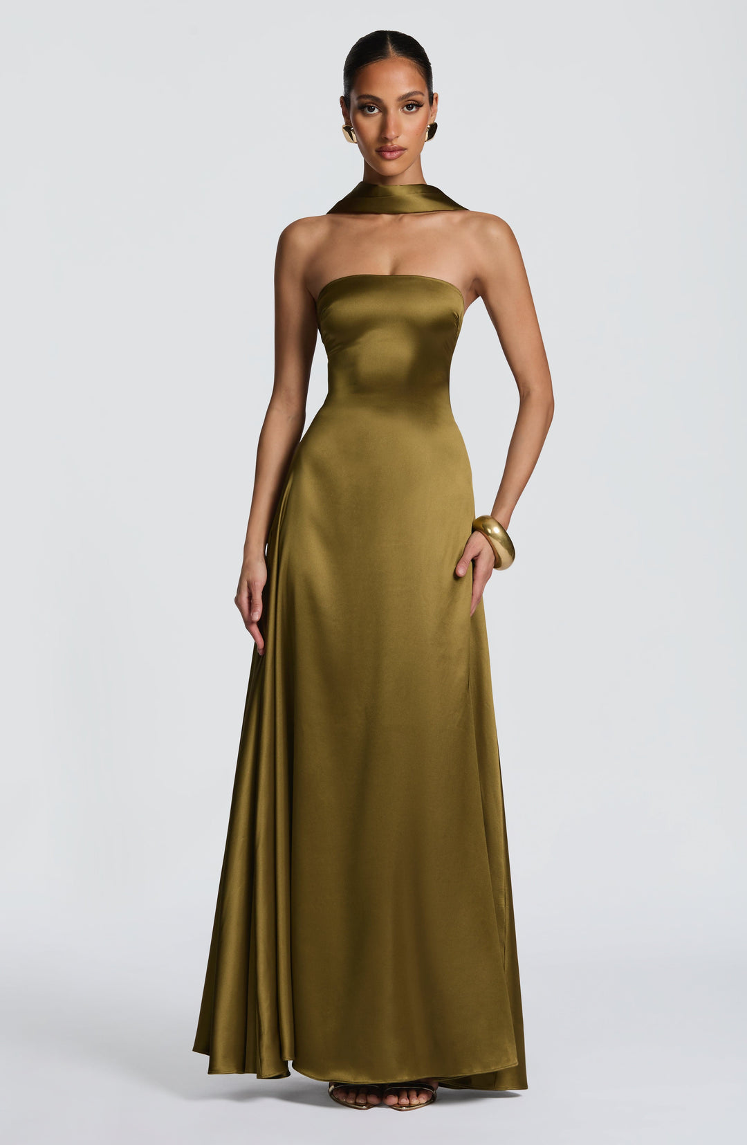 Priyanna Maxi Dress in Deep Olive by Clandour, product photo 5