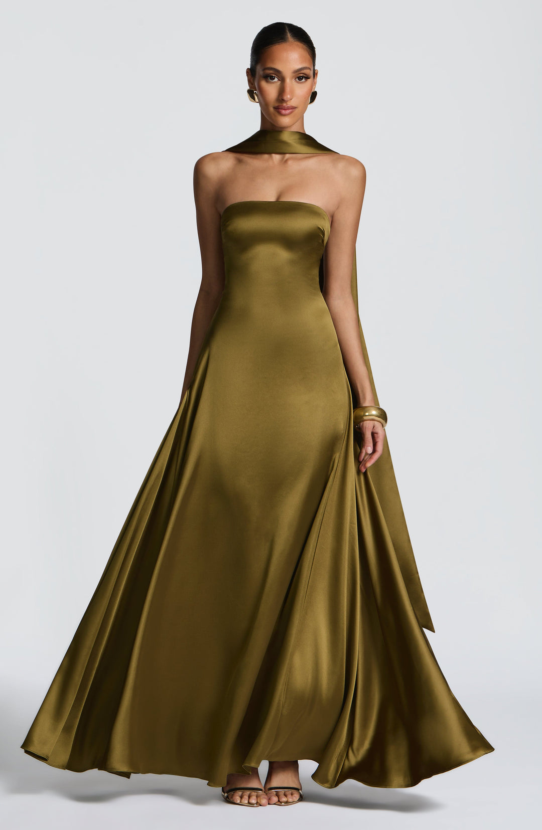 Priyanna Maxi Dress in Deep Olive by Clandour, product photo 6