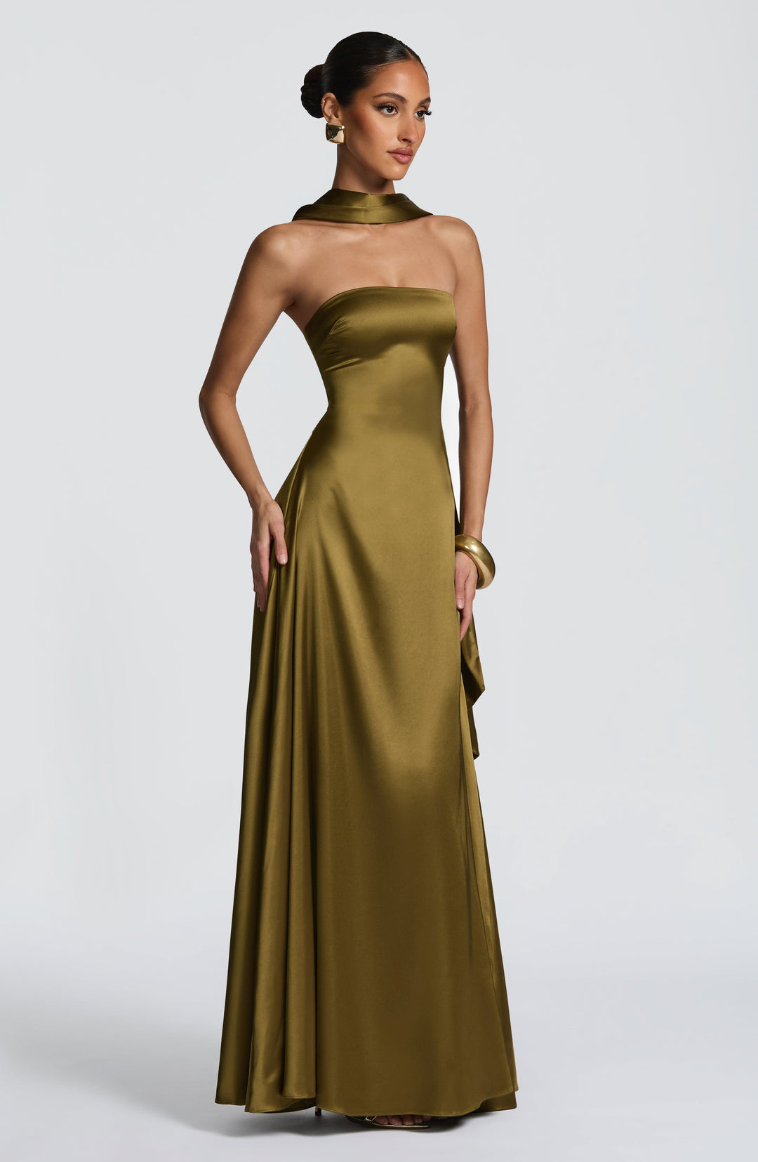 Priyanna Maxi Dress in Deep Olive by Clandour, product photo 9