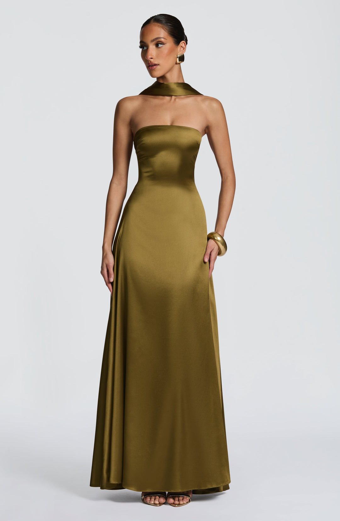 Priyanna Maxi Dress in Deep Olive by Clandour, product photo 10