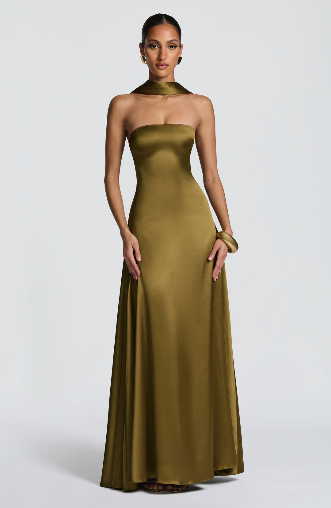 Priyanna Maxi Dress in Deep Olive by Clandour, product photo 11