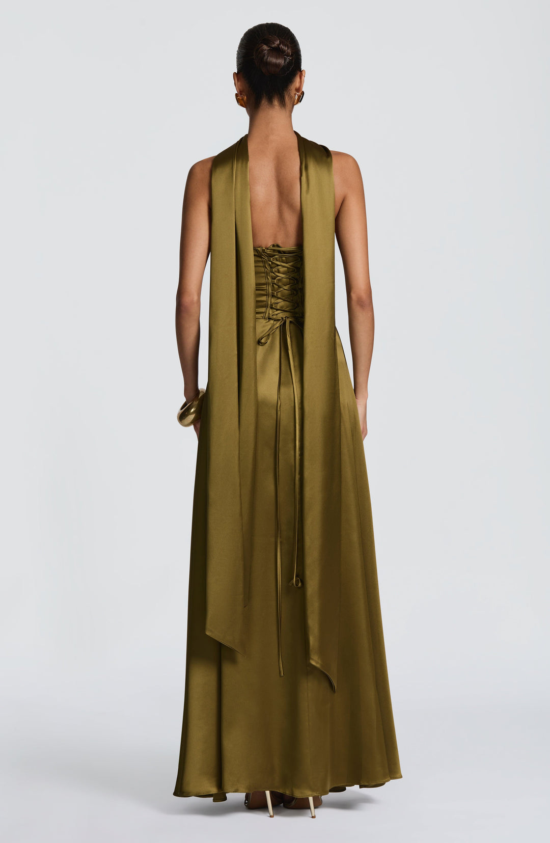Priyanna Maxi Dress in Deep Olive by Clandour, product photo 12